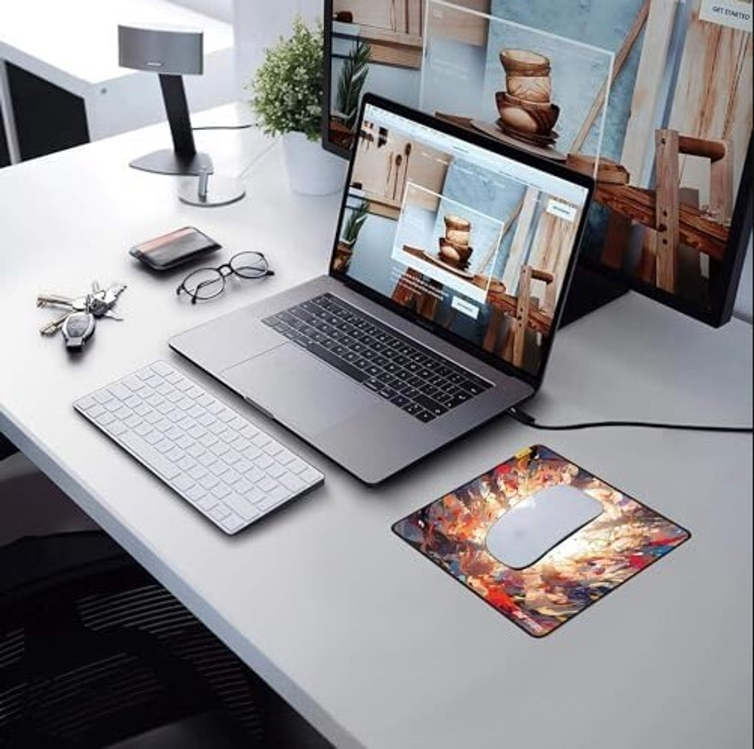 Image of Ant Esports Volcano Unique Rectangle Gaming Mousepad for Mouse with Stitched Edges Non Slip Base Mousepad