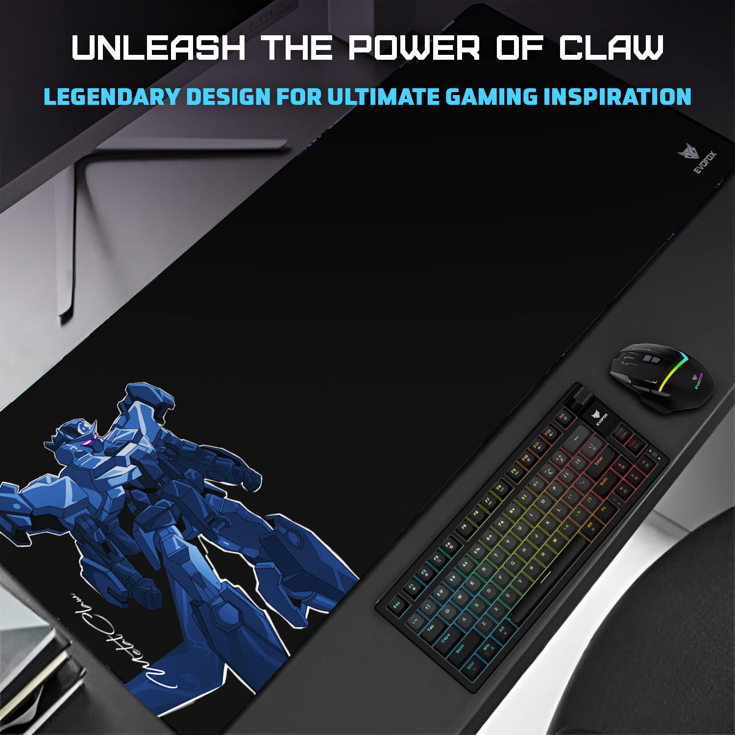 Image of EVOFOX Metal Claw X85 with Micro-Textured Speed Surface Gaming Non Slip Base Mousepad