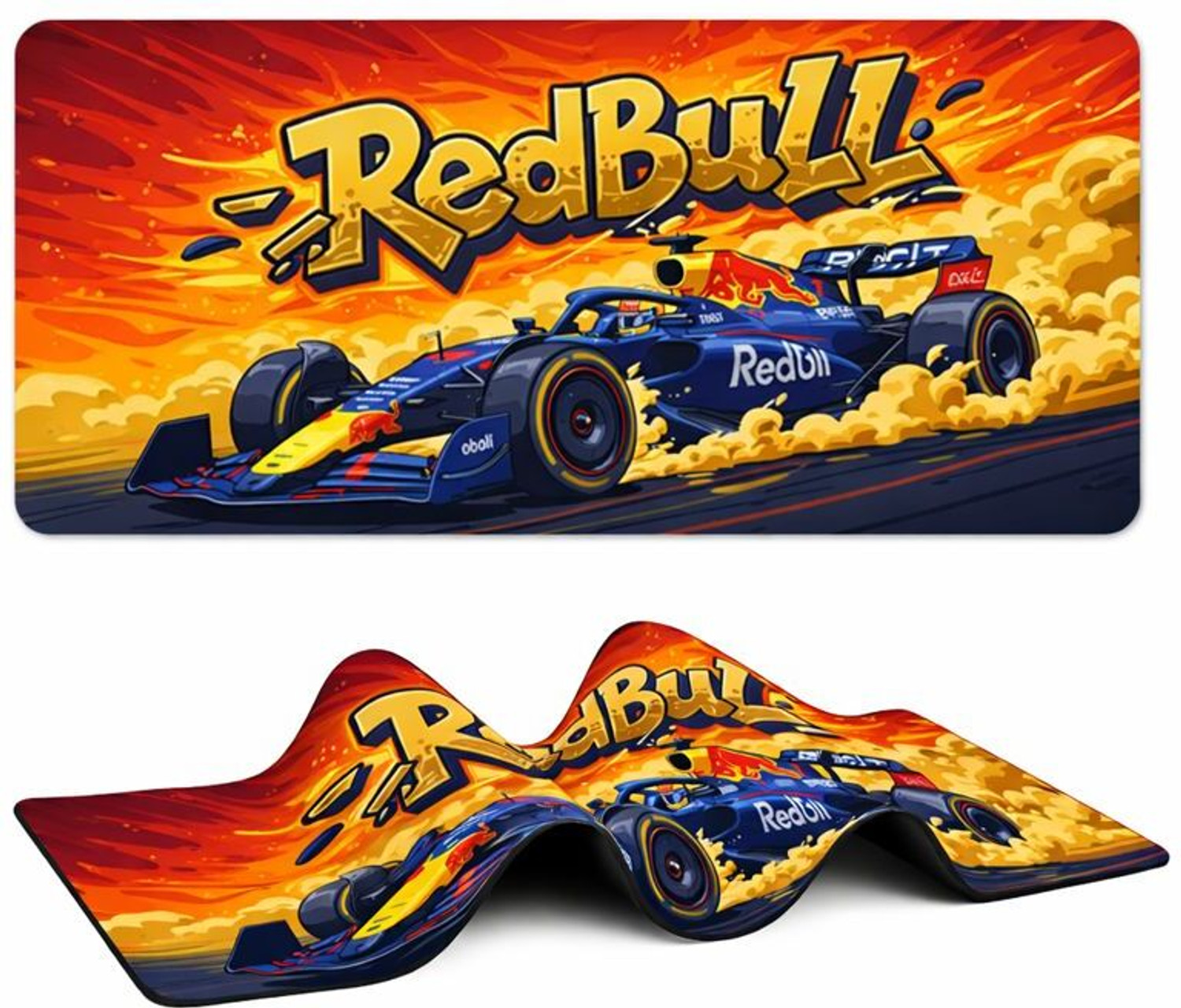 Image of XENOAHS F-1 REDBULL Edition Deskpad Large Computer Mouse Mat Non Slip Base Mousepad