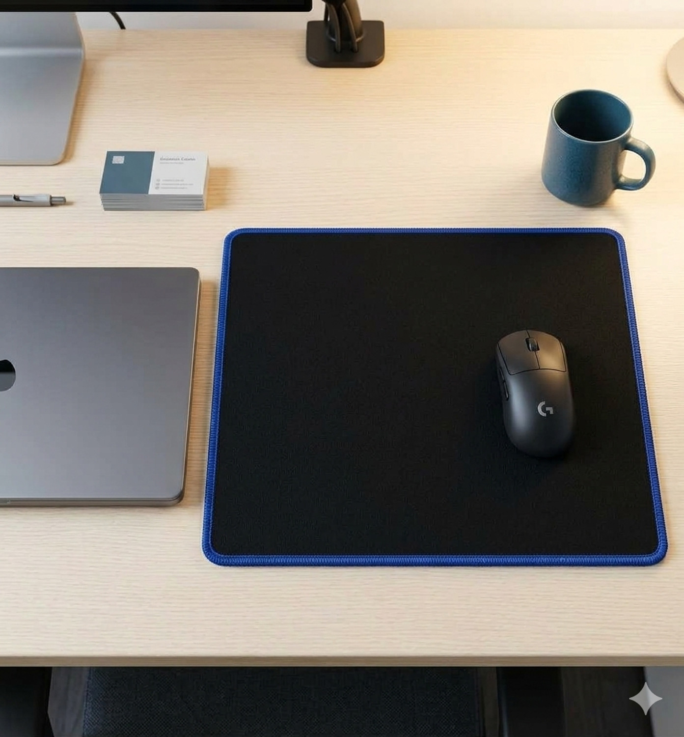 Image of Kebica Gaming Mouse Pad, Non-Slip Rubber Base, Waterproof Surface Mouse Pad Non Slip Base Mousepad (Blue)