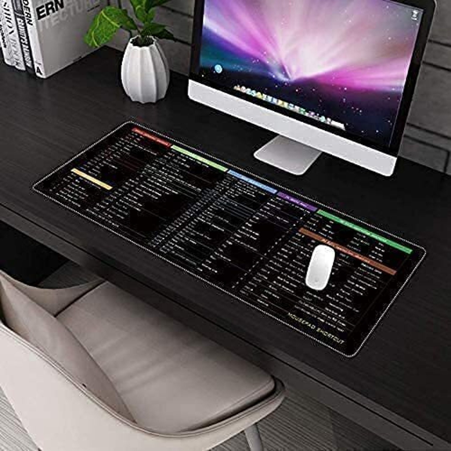 Image of WEMOL English Shortcut Keys Desk pad Office Large Computer Mouse Ma Non Slip Base Mousepad
