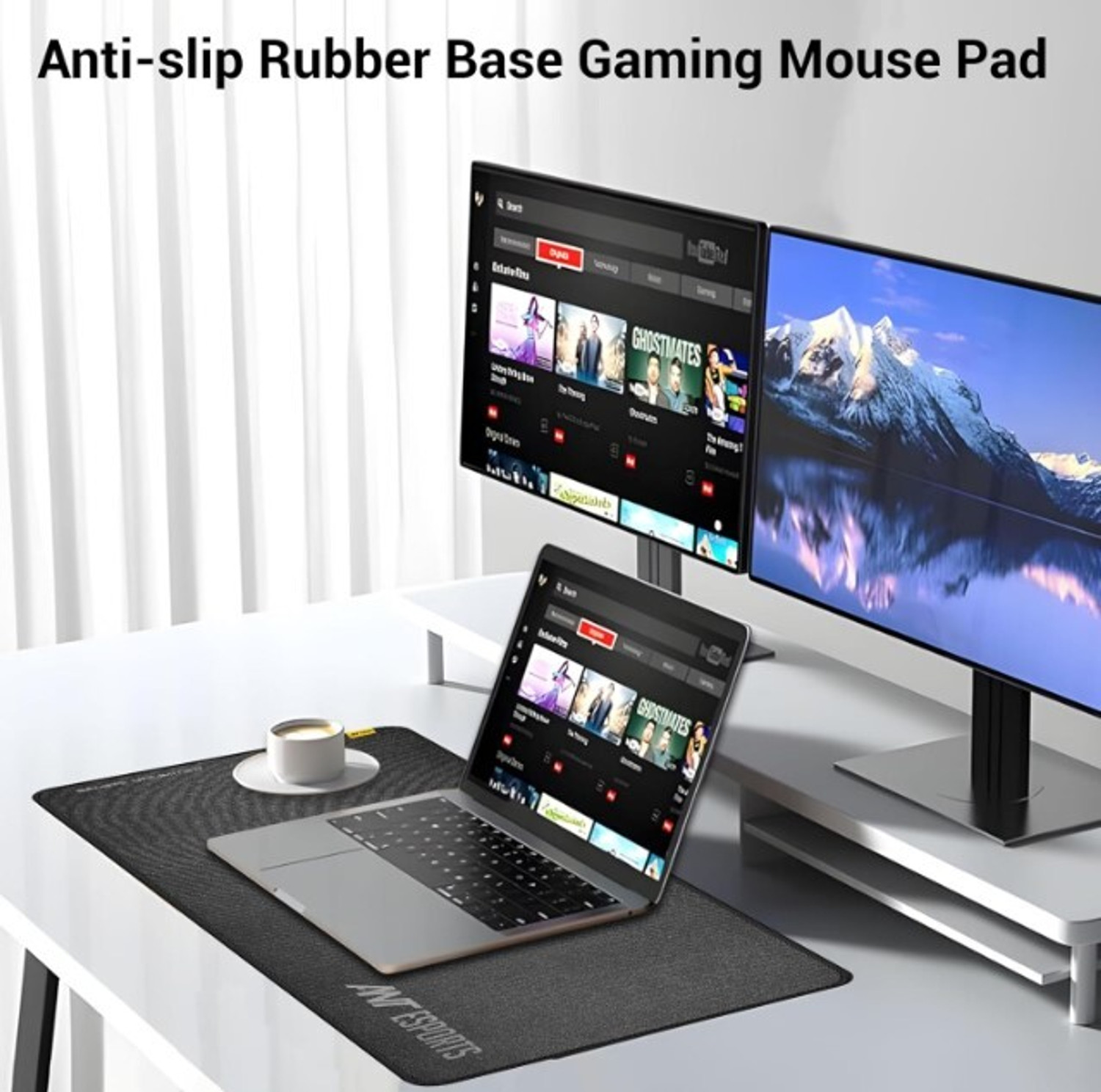 Image of Ant Esports MP290 Gaming Mouse Pad-L- Large with Stitched Edges, Waterproof Non-Slip Base Non Slip Base Mousepad