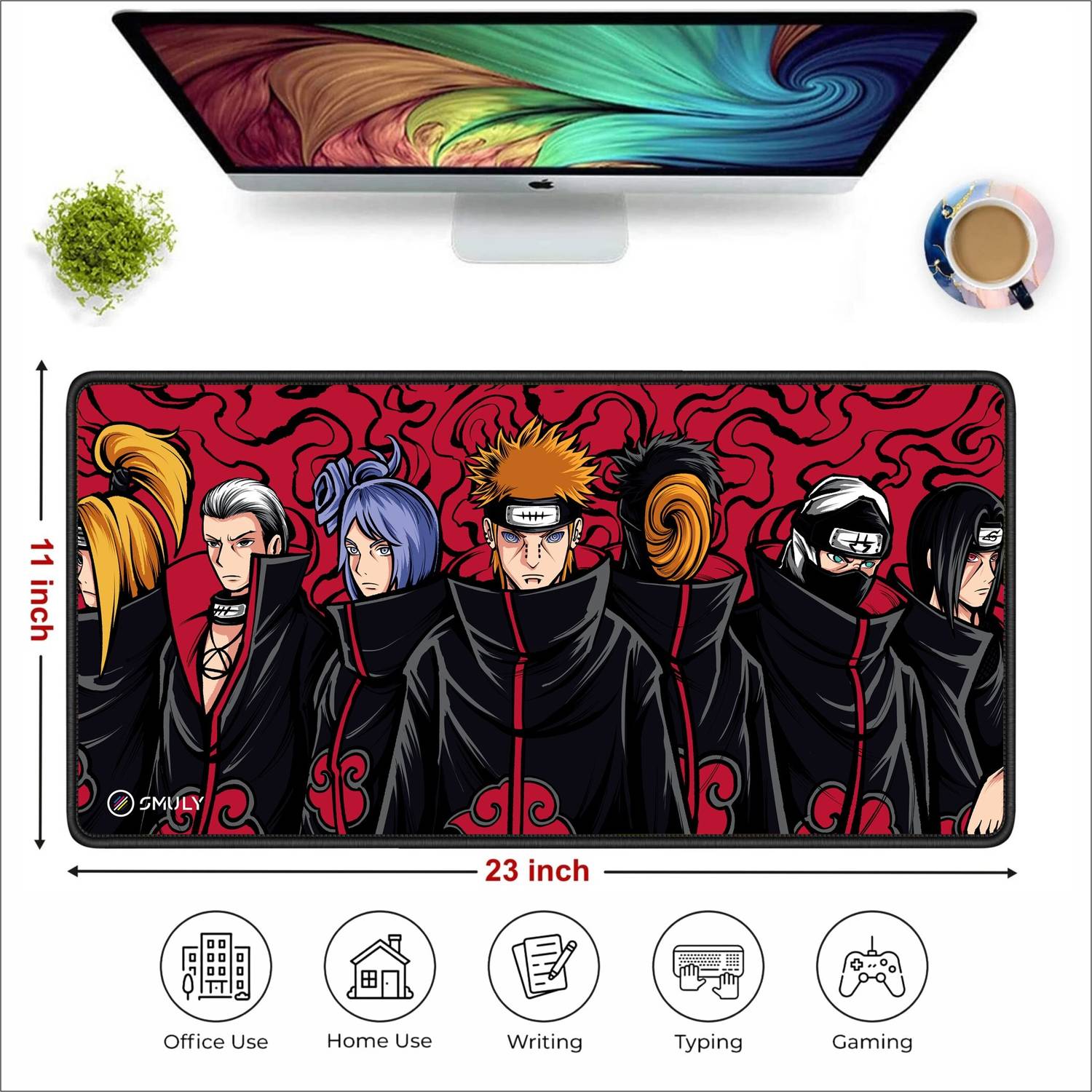 SMULY Akatsuki Anime XL Desk Mat 11x23 Inch - Image 2