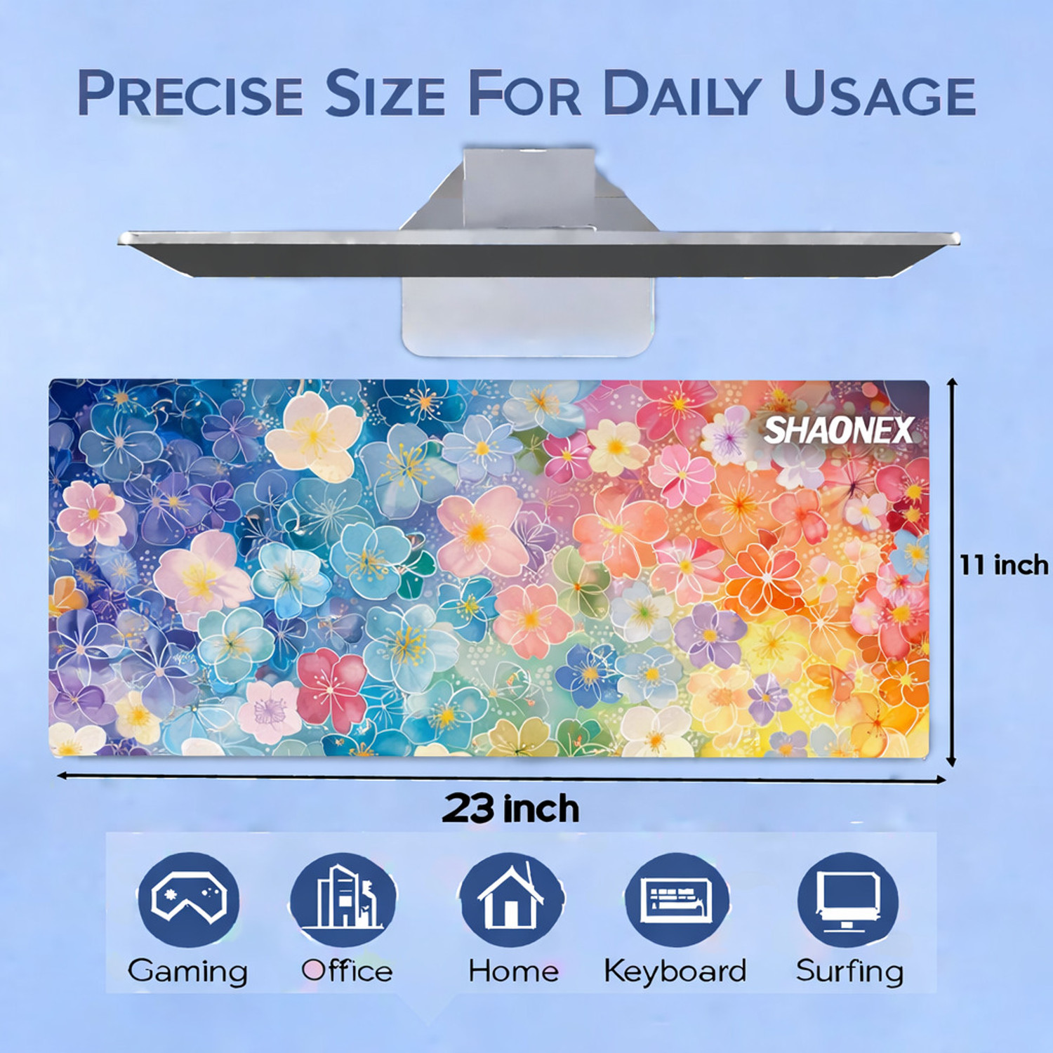Image of XENOAHS Colorful Floral Gaming Mouse Pad Non Slip Base Mousepad
