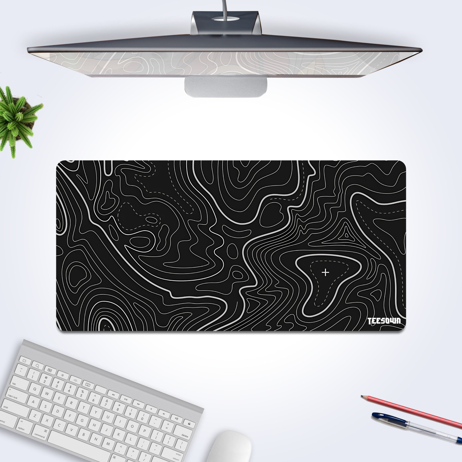 Image of Teesown Printed Black Desk Mat for Laptop /Pc Non Slip Base Mousepad