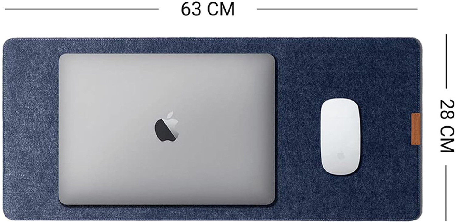 Image of DailyObjects FELT-DESK-TRIO-BUNDLE-BLUE Non Slip Base Dual Sided Mousepad