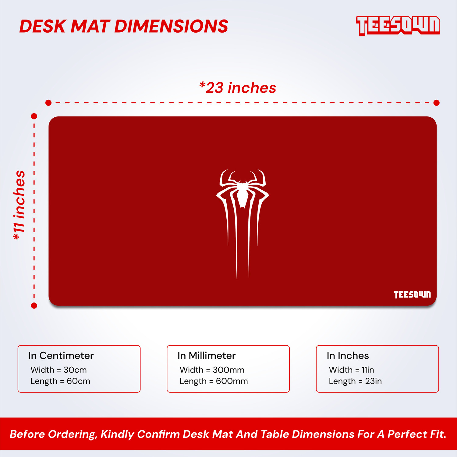 Image of Teesown Spider Desk Mat for Laptop /Pc /Computer Non Slip Base Mousepad