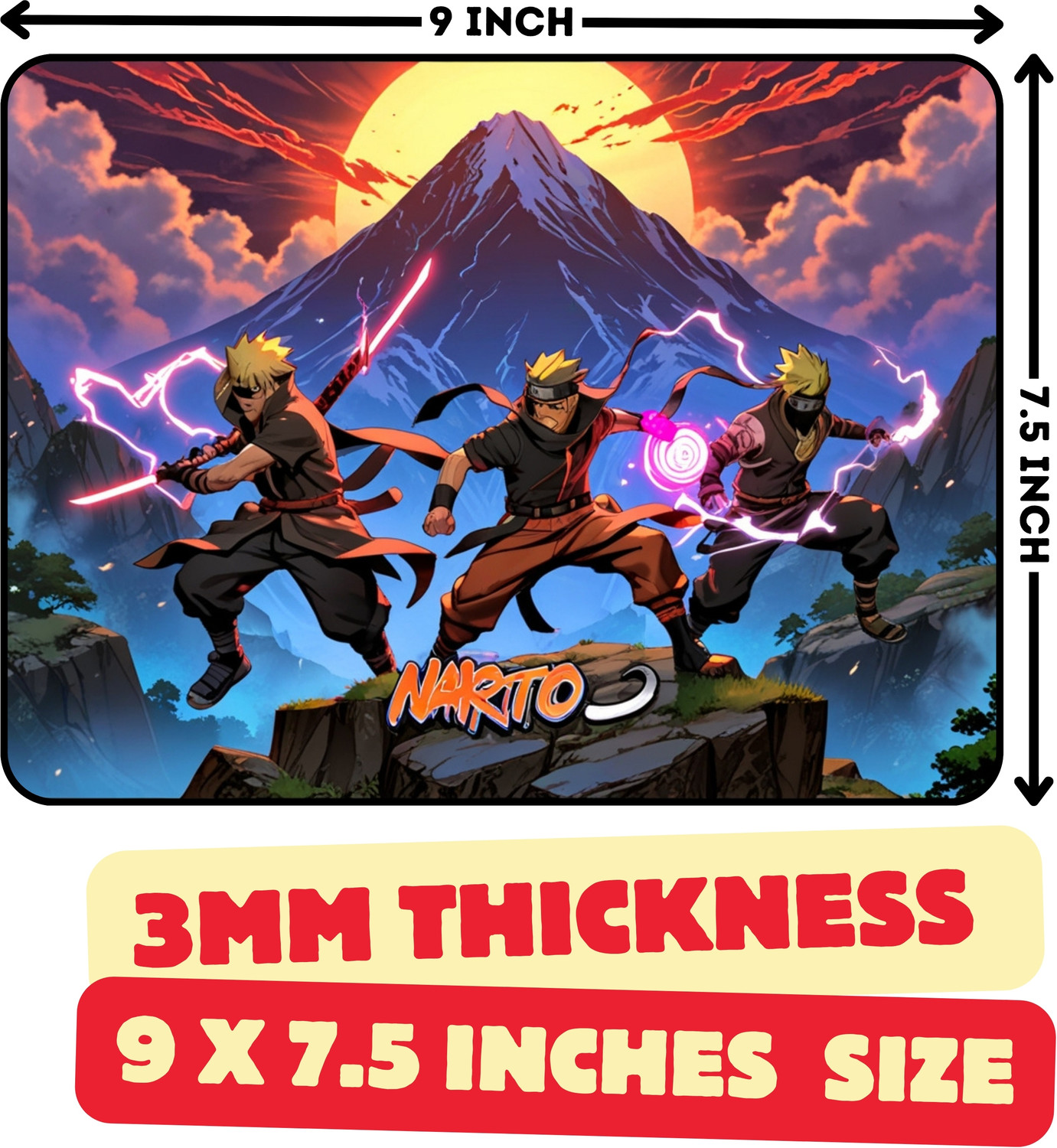 Image of AKOSCO Anime Mousepad Gaming & Office Mouse Pad, 3mm Thickness, Anti-Slip Base Non Slip Base Mousepad