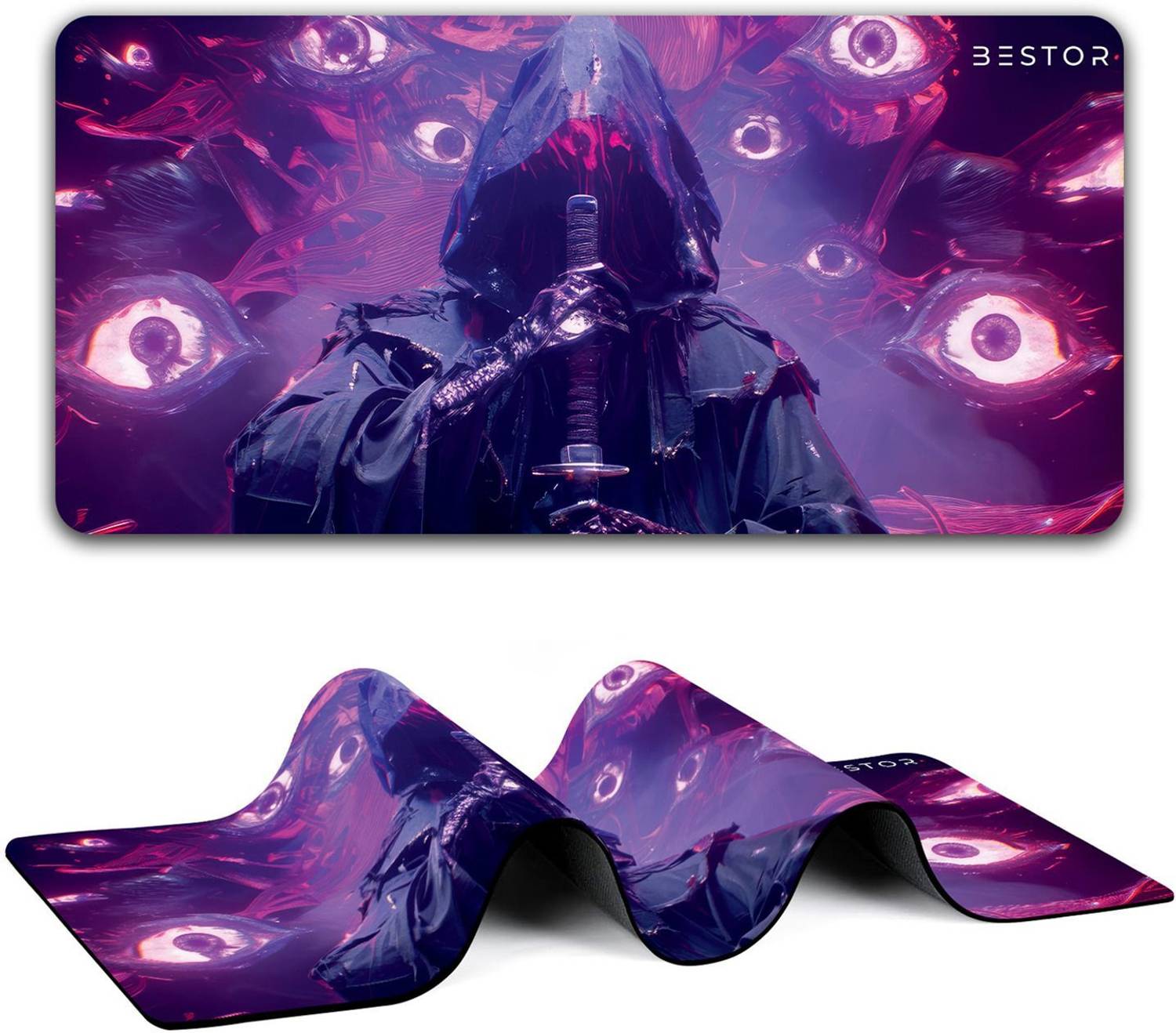 Bestor Anime Series Mouse Pad Dark Reaper Samurai Mouse Pad Design Mouse Mat 60cmx34cm Non Slip Base Mousepad