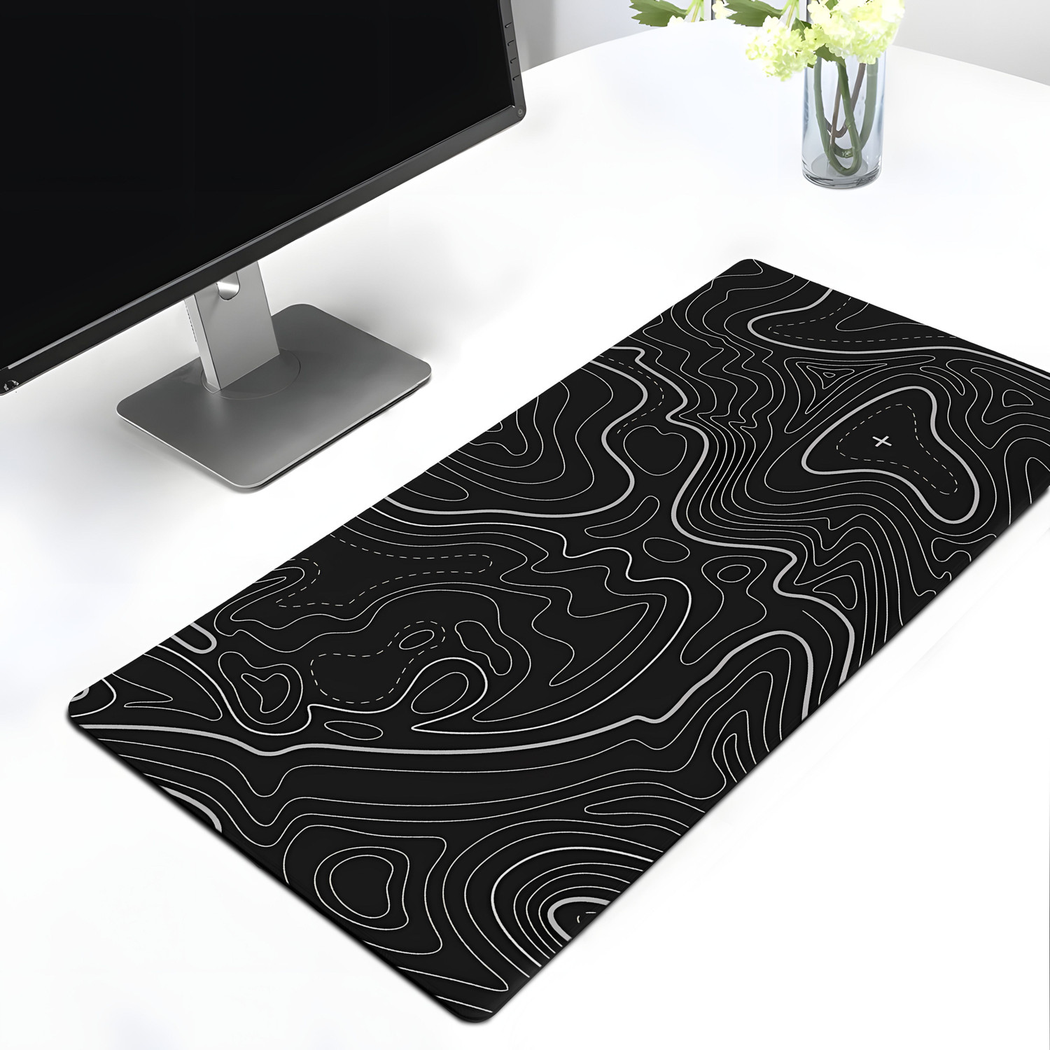 Image of Teesown Printed Black Desk Mat for Laptop /Pc Non Slip Base Mousepad