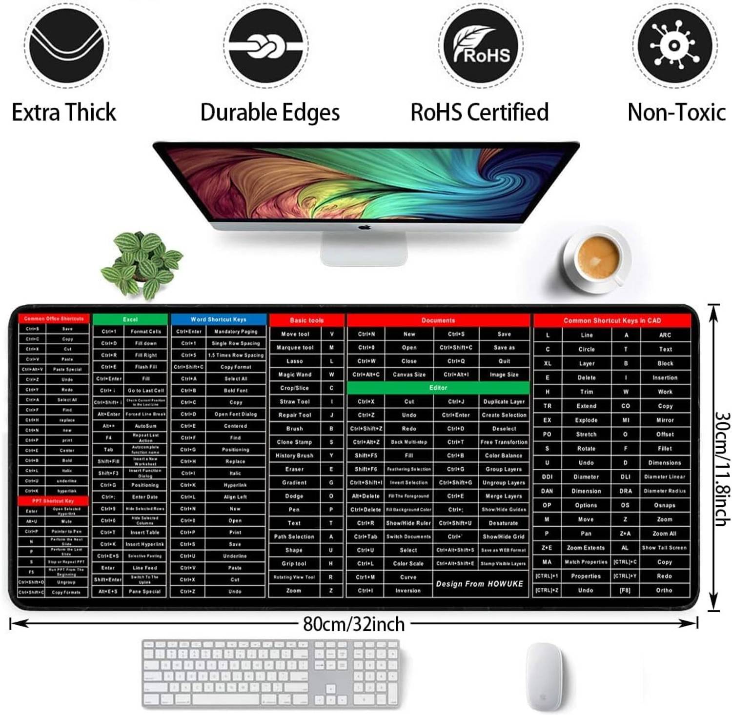 QUICKMOVE Extended Gaming Laptop Mouse Pad Thick NonSli...