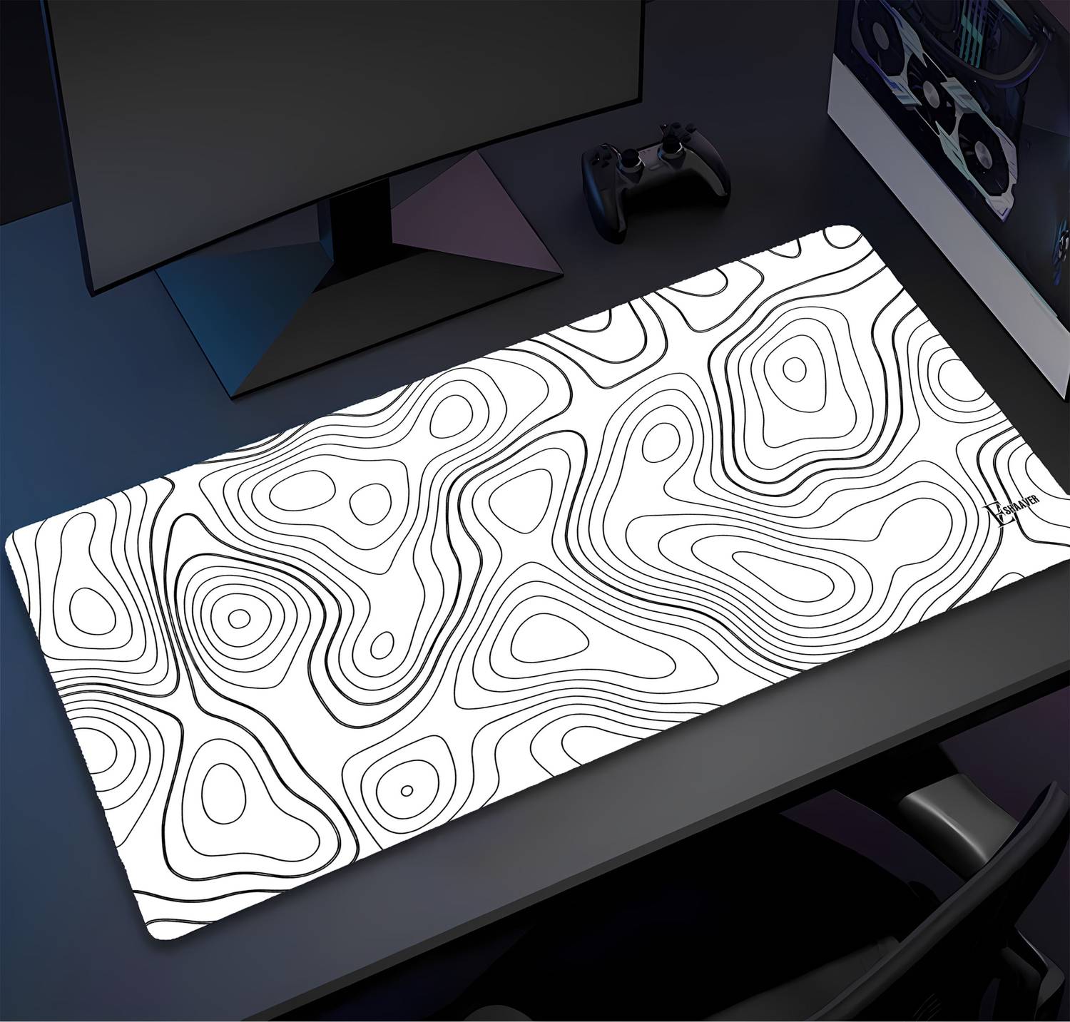 Eshaaver Topographic Pattern Desk Mouse Pad, Large Extended Size