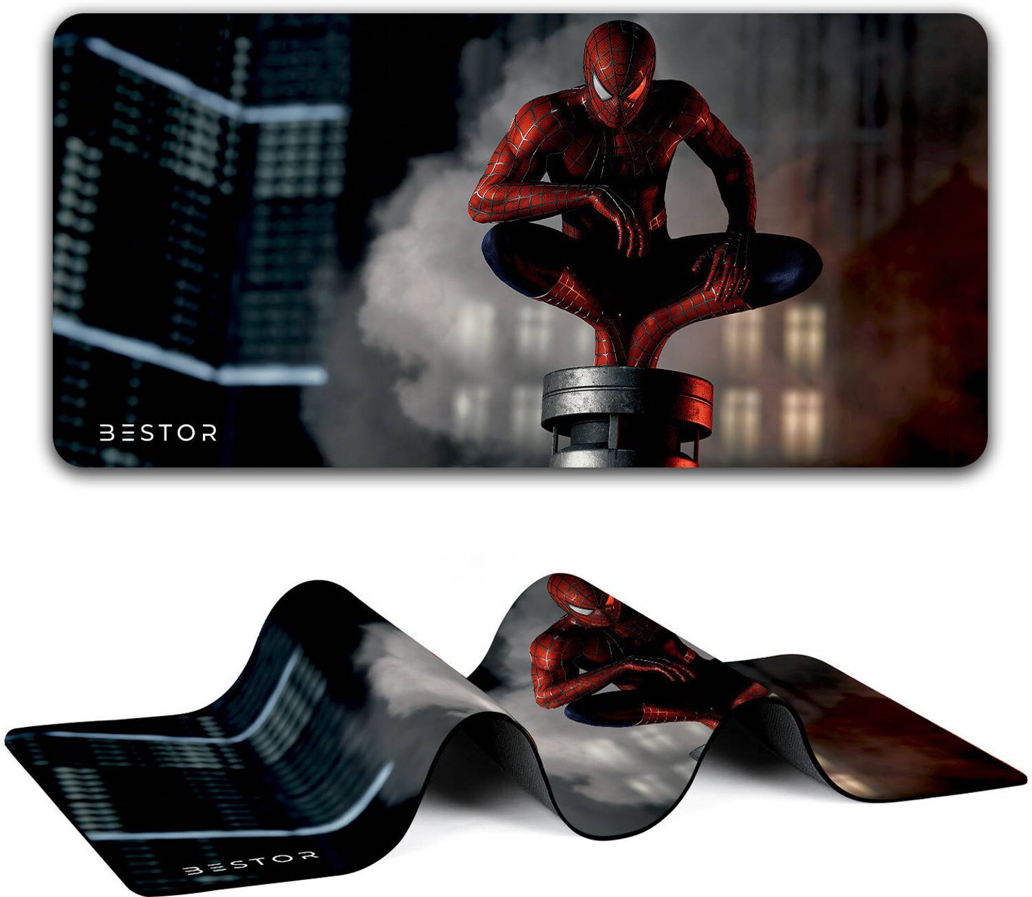 Bestor Anime Series Spiderman Printed Mouse Pad Dark Reaper Samurai Mouse Pad 60cmx34cm Non Slip Base Mousepad