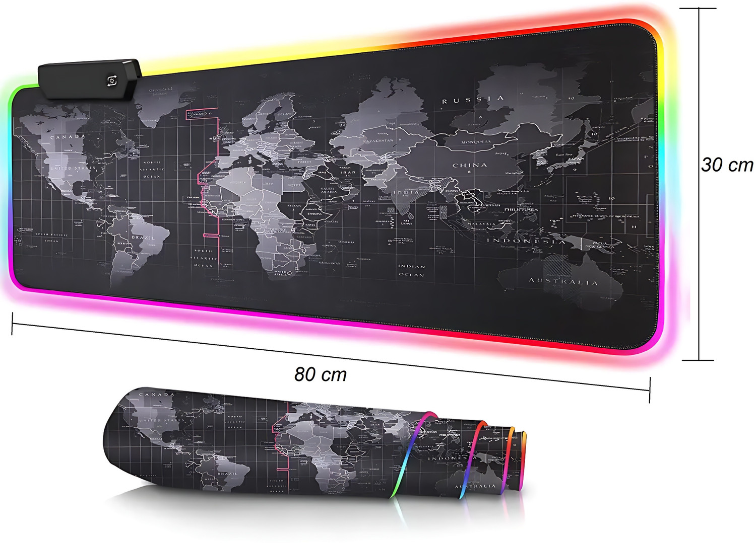 Image of amp RGB Gaming XXL, Non Slip Rubber base With USB Cable, (80X30X4) Non Slip Base Mousepad