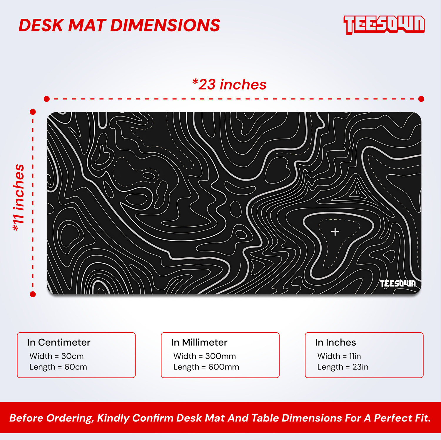 Image of Teesown Printed Black Desk Mat for Laptop /Pc Non Slip Base Mousepad