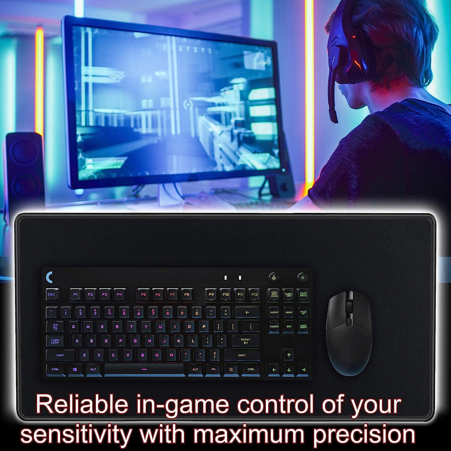 Image of STORITE Extended Gaming Mouse Pad for Laptop /Computer -Water Resistance (900x400x2mm) Non Slip Base Mousepad