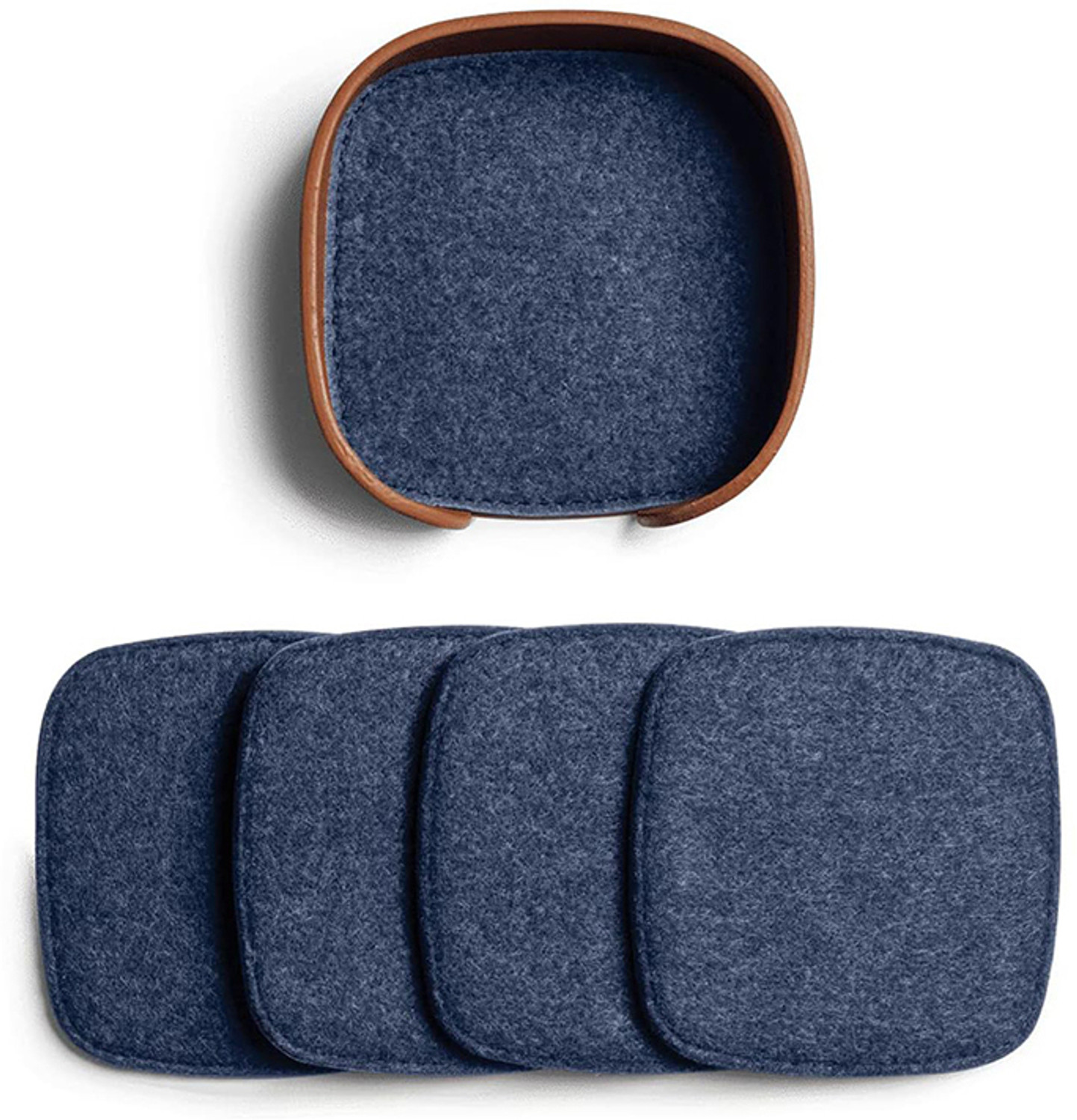 Image of DailyObjects FELT-DESK-TRIO-BUNDLE-BLUE Non Slip Base Dual Sided Mousepad