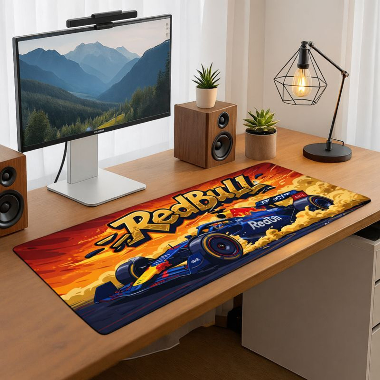 Image of XENOAHS F-1 REDBULL Edition Deskpad Large Computer Mouse Mat Non Slip Base Mousepad
