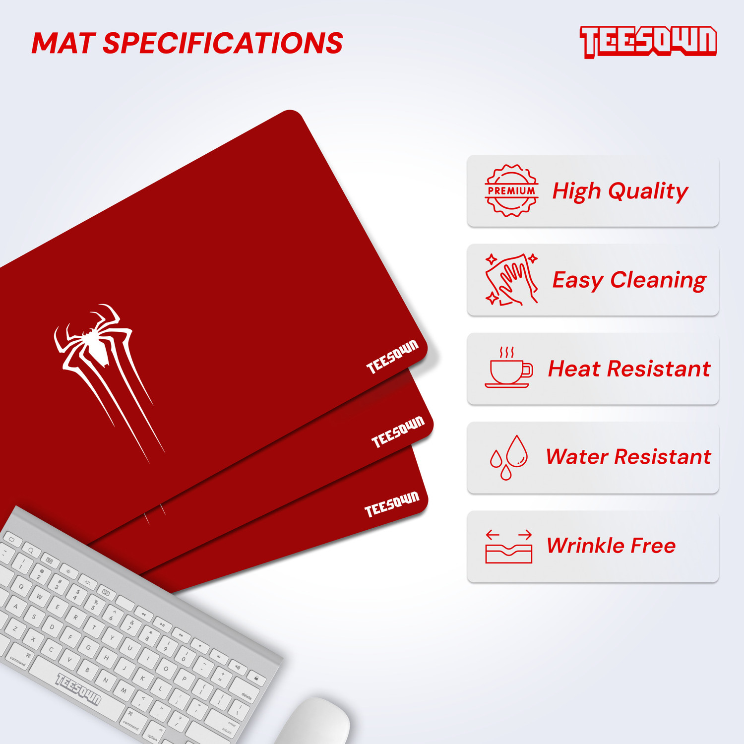 Image of Teesown Spider Desk Mat for Laptop /Pc /Computer Non Slip Base Mousepad