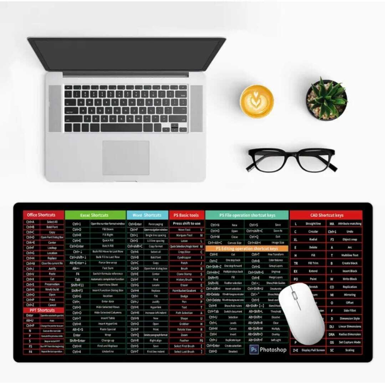 Image of Flipkart SmartBuy Excel Shortcuts mouse pad Non Slip Base Mousepad (Black)