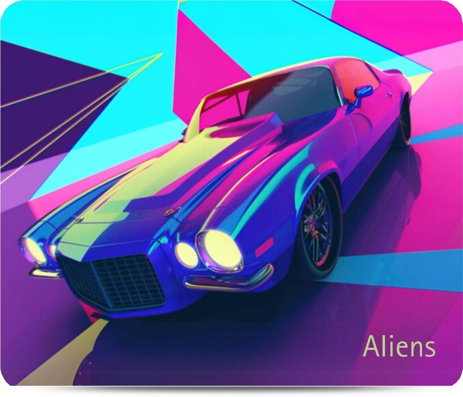 Aliens Gaming Mouse Pad,Precision,Non-Slip Rubber Base, Smooth Cloth Surface,Neon Style Non Slip Base Mousepad