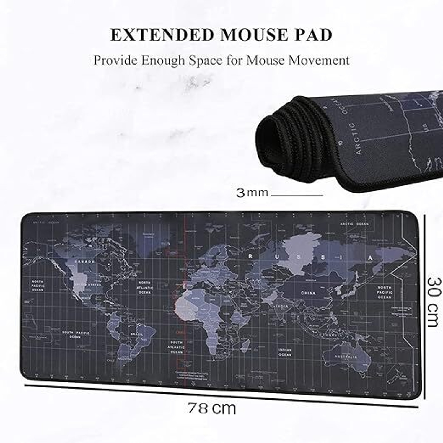 Image of VIDORA World Map Extra Large Extended Anti Slip Rubber Gaming Mouse Pad Non Slip Base Mousepad