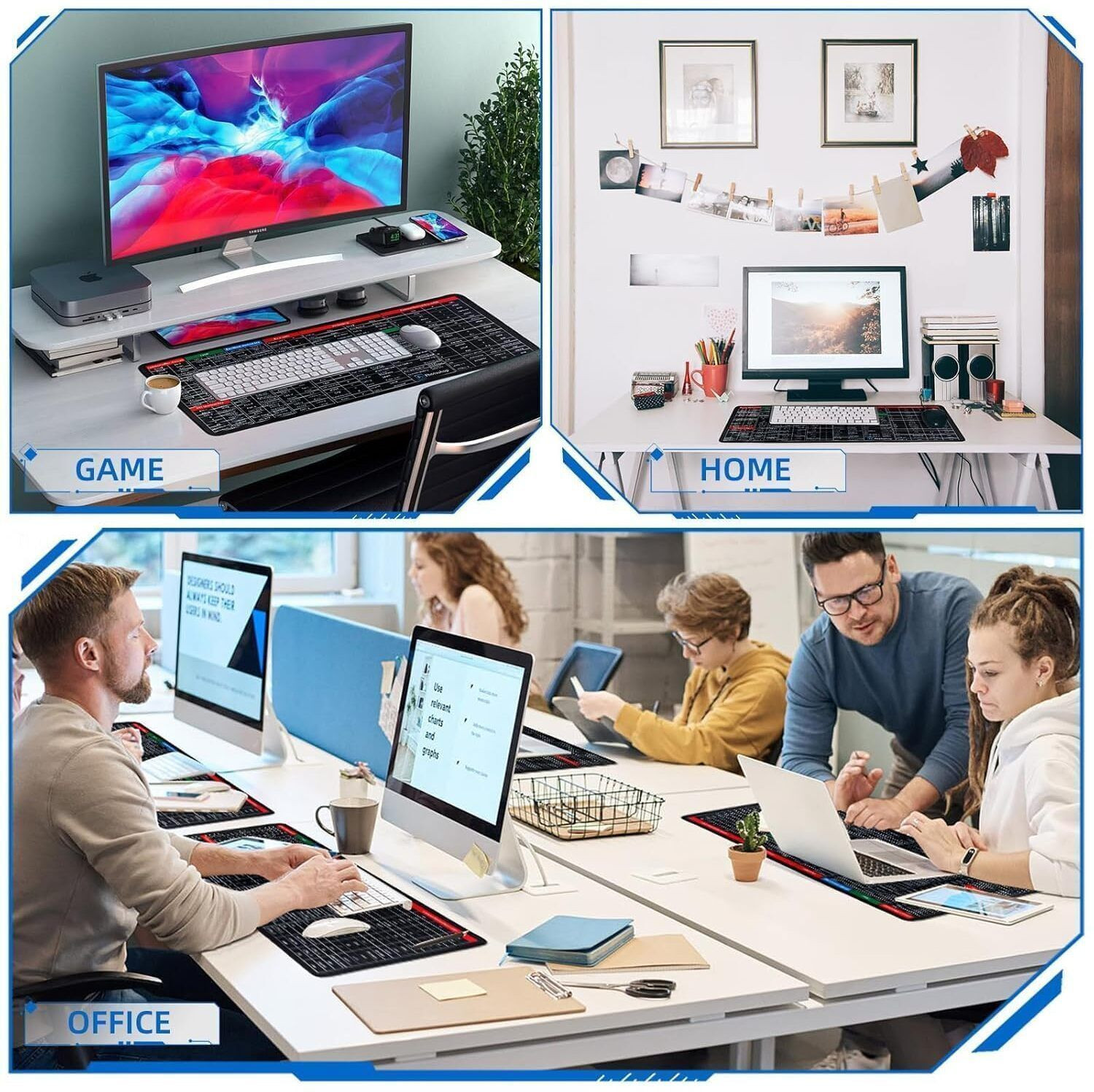 Image of GLUIT Anti-Slip Keyboard Shortcut Mat Non Slip Base Mousepad
