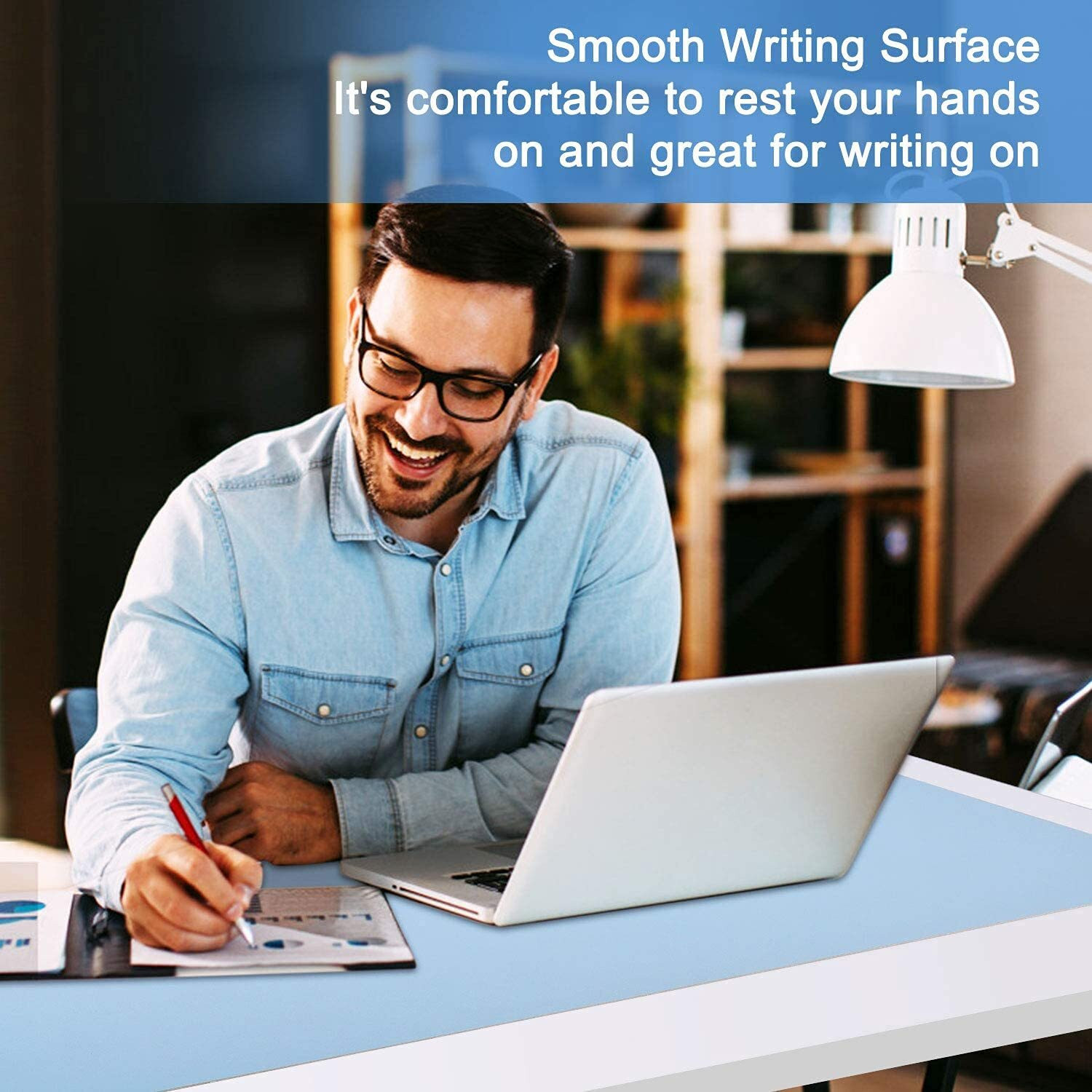 Image of SYGA Desk Pad Protector Waterproof PU Desk Mat for Office & Home Non Slip Base Dual Sided Mousepad