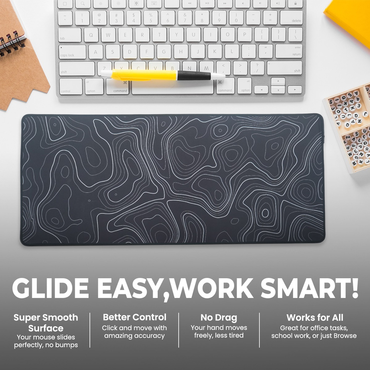 Image of spincart Large Gaming Mouse pad, Long XXL Big Desk Table Mat for Laptop PC Office Tablet Non Slip Base Mousepad