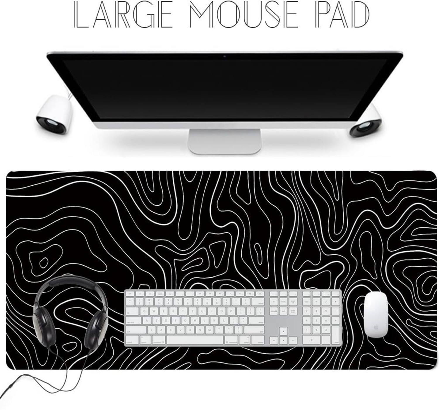 Image of Saco Extended Gaming Mouse Pad for PC | Large Desk Mat 900x400x3mm Non Slip Base Mousepad