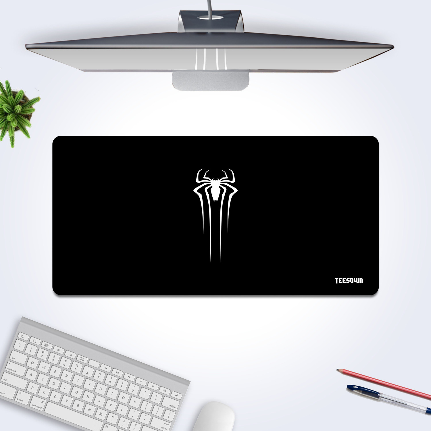Image of Teesown Spider Extended Gaming Desk Mat | Large Mouse Pad Black Non Slip Base Mousepad
