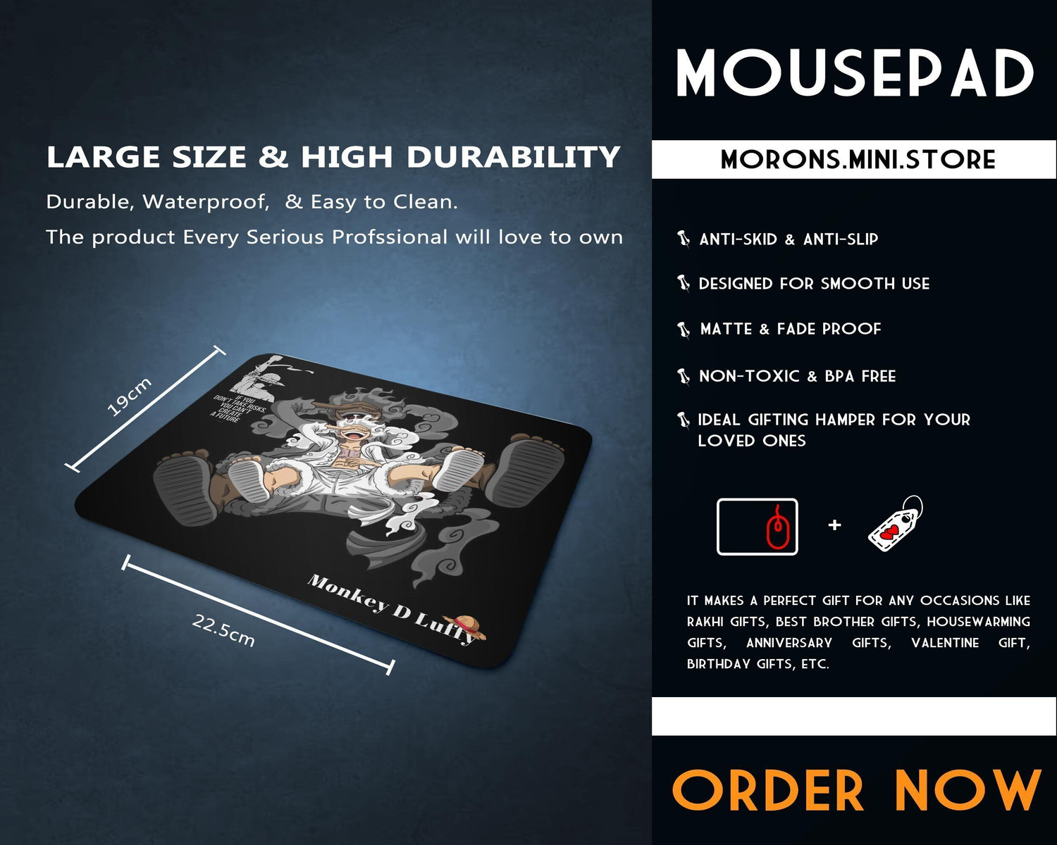 Image of Morons Anime Printed Mouse Mat Collection - d10 Non Slip Base Mousepad