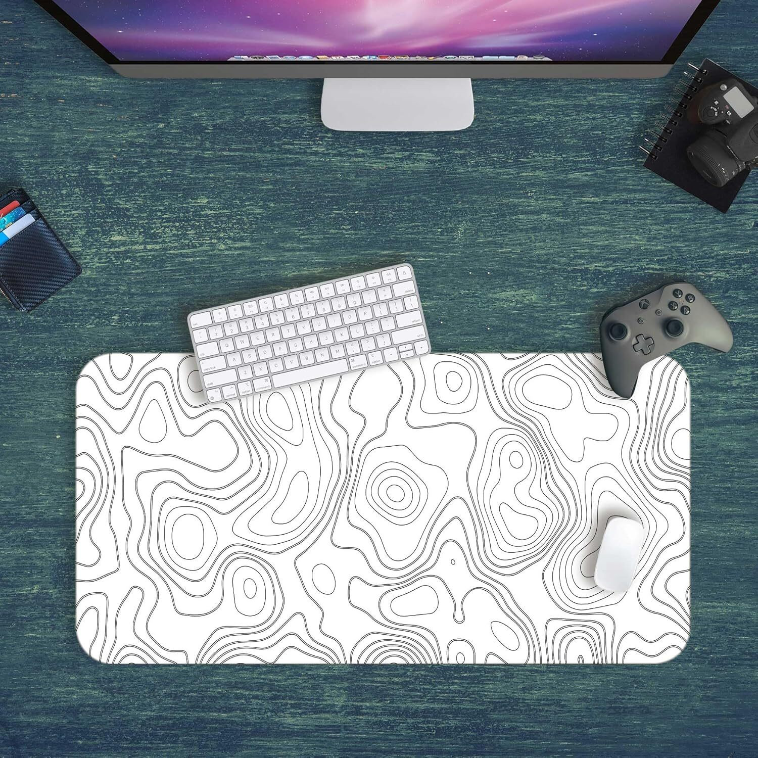 Image of outfitque Topography Gaming Mouse Pad - Water & Dust Resistant Desk Mat Non Slip Base Mousepad