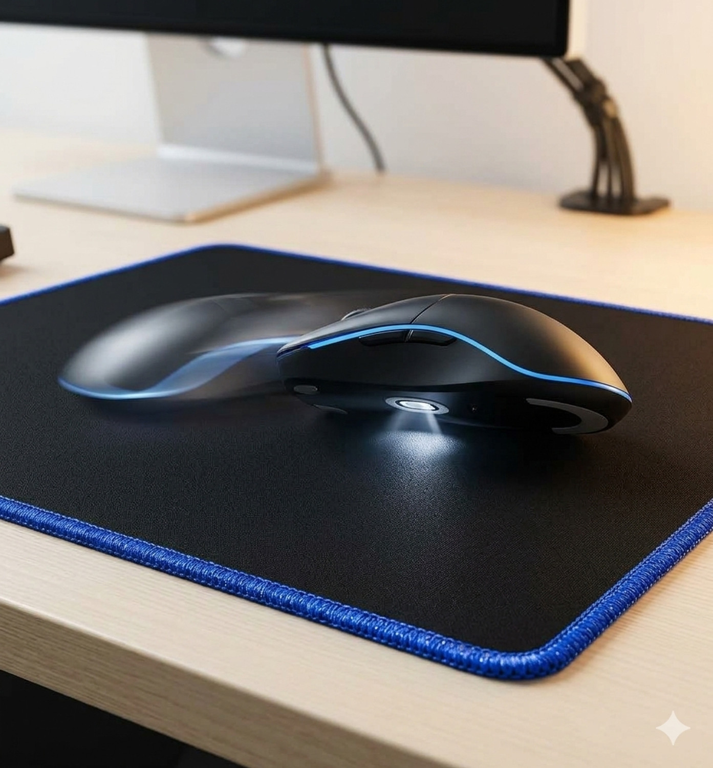 Image of Kebica Gaming Mouse Pad, Non-Slip Rubber Base, Waterproof Surface Mouse Pad Non Slip Base Mousepad (Blue)