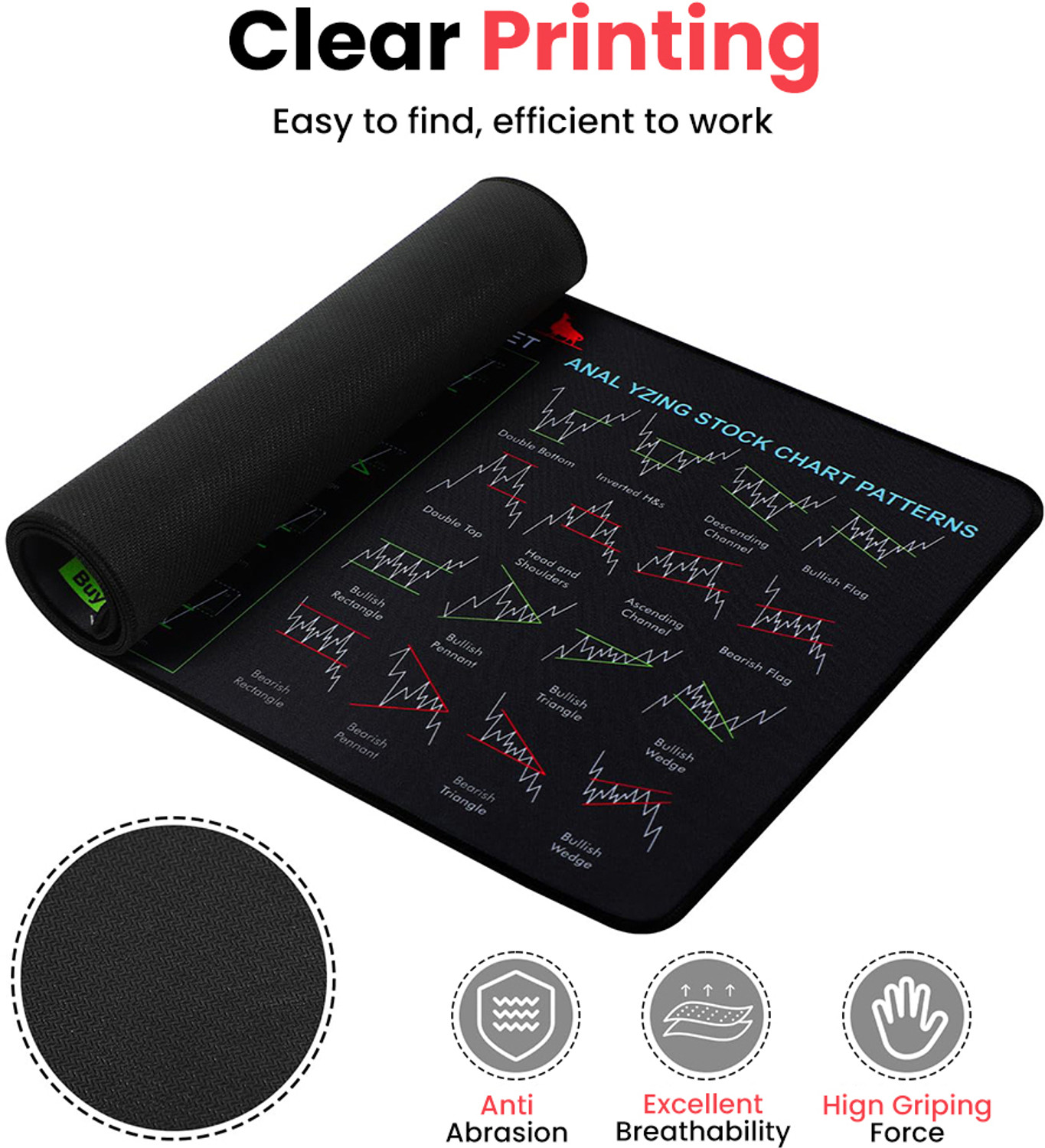 Image of gustave Extended Trading Mouse Pad 30x80cm Large Desk Mat Non Slip Surface Non Slip Base Mousepad
