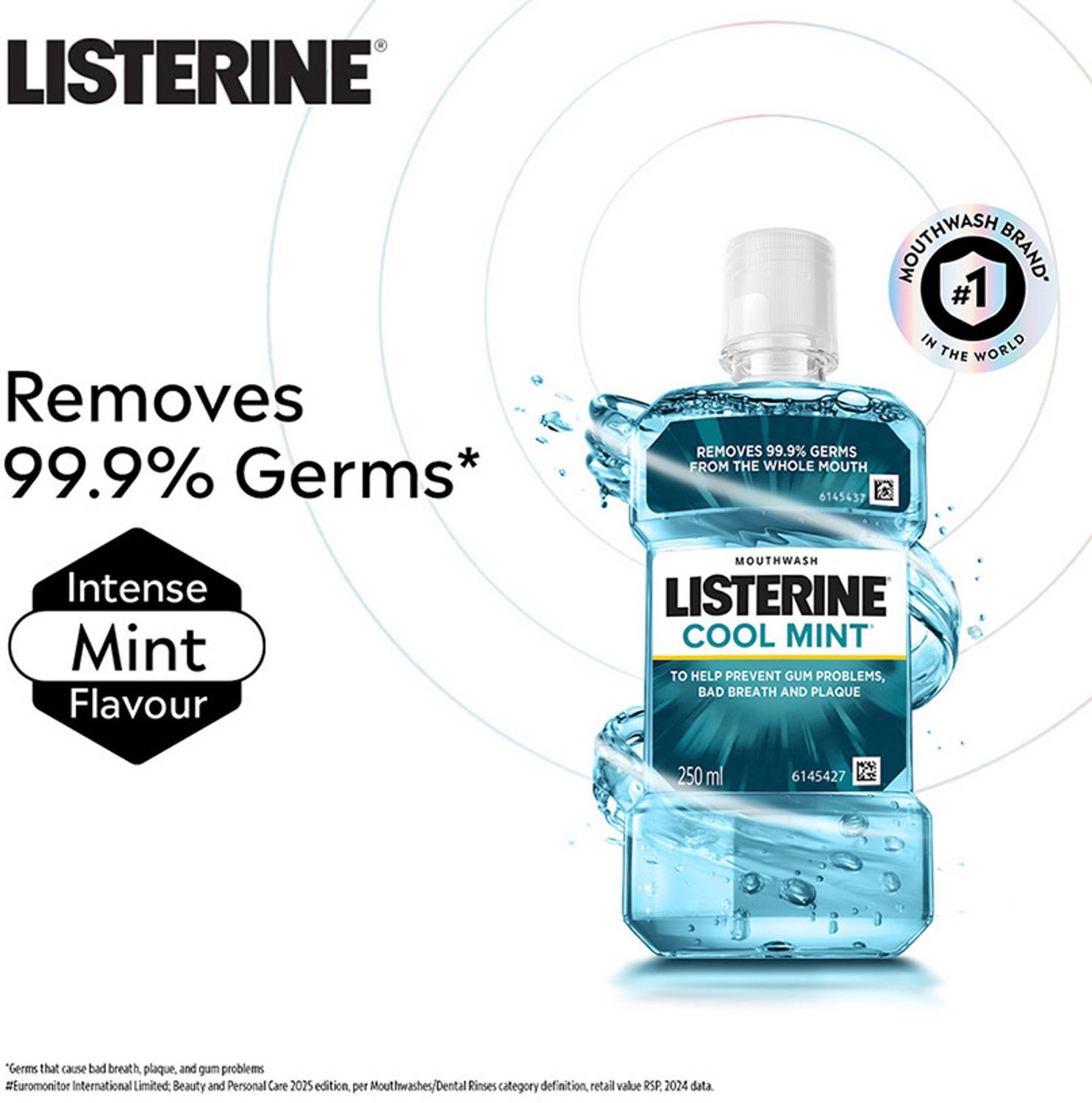 LISTERINE Cool Mint Mouth Wash 250ml - Image 2