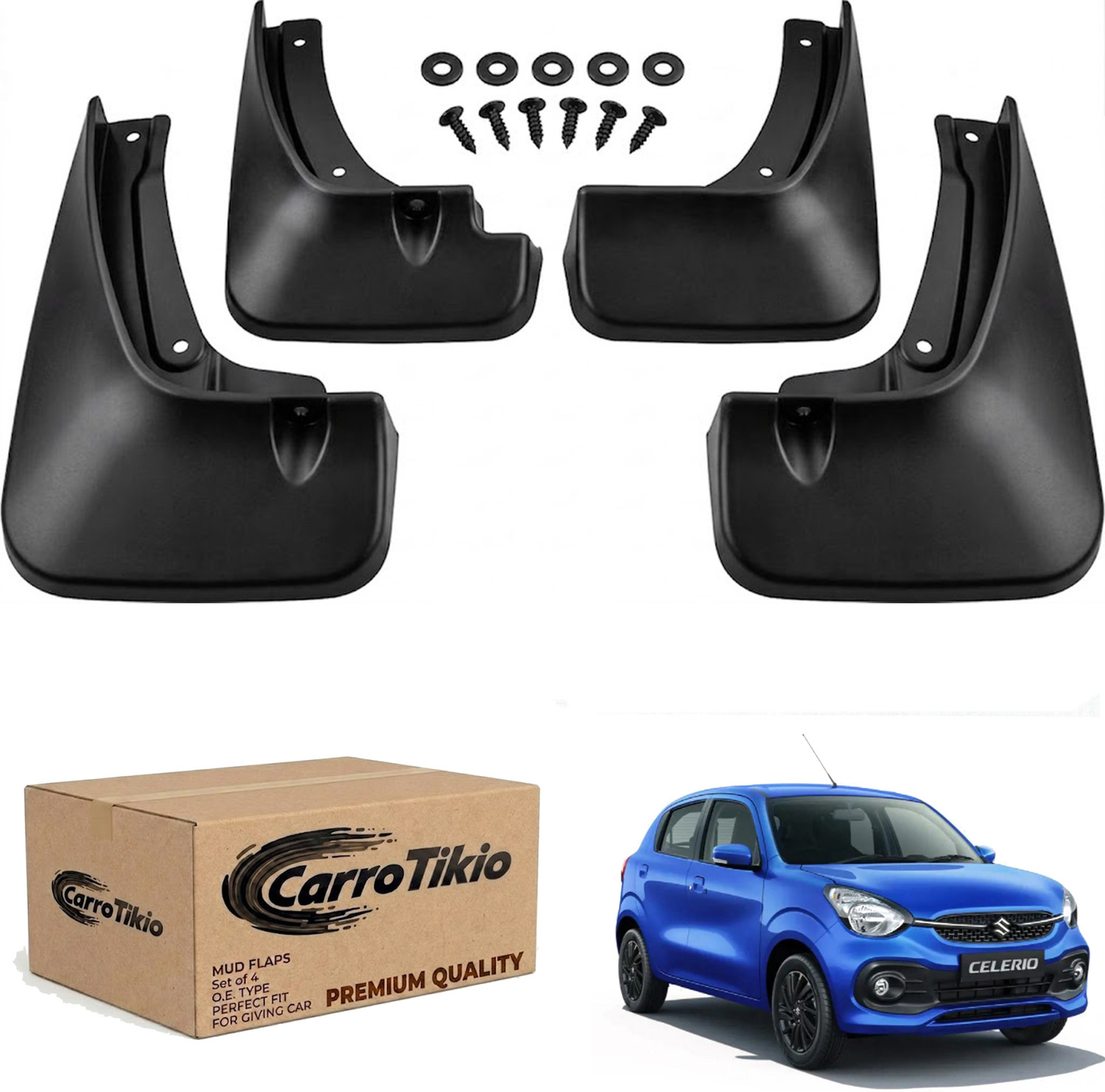 Image of CarroTikio Mud Flap For Maruti CELERIO T 3 2021 NA