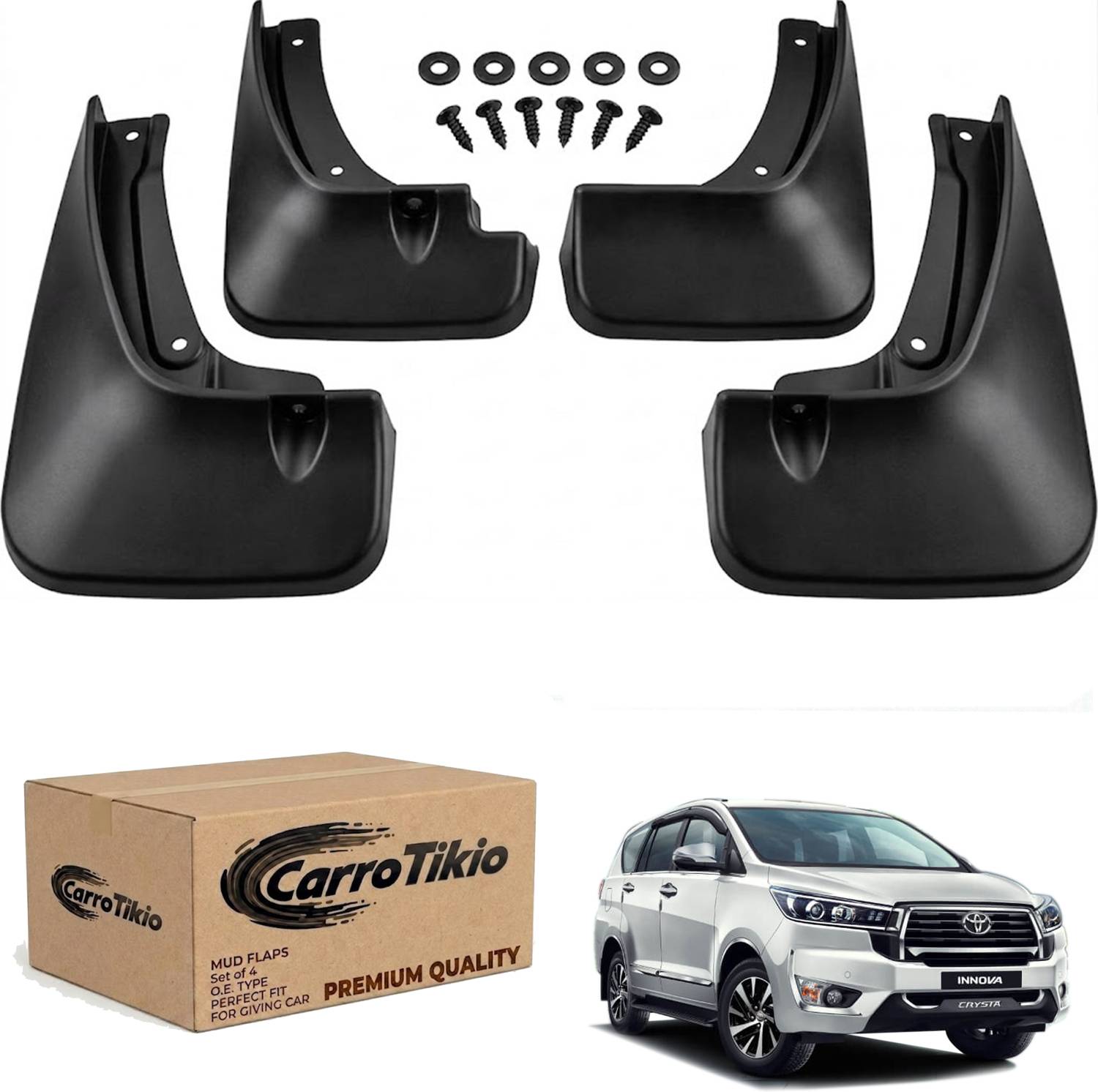 CarroTikio Mud Flap For Toyota INNOVA CRYSTA RUBBER TYPE 1 NA