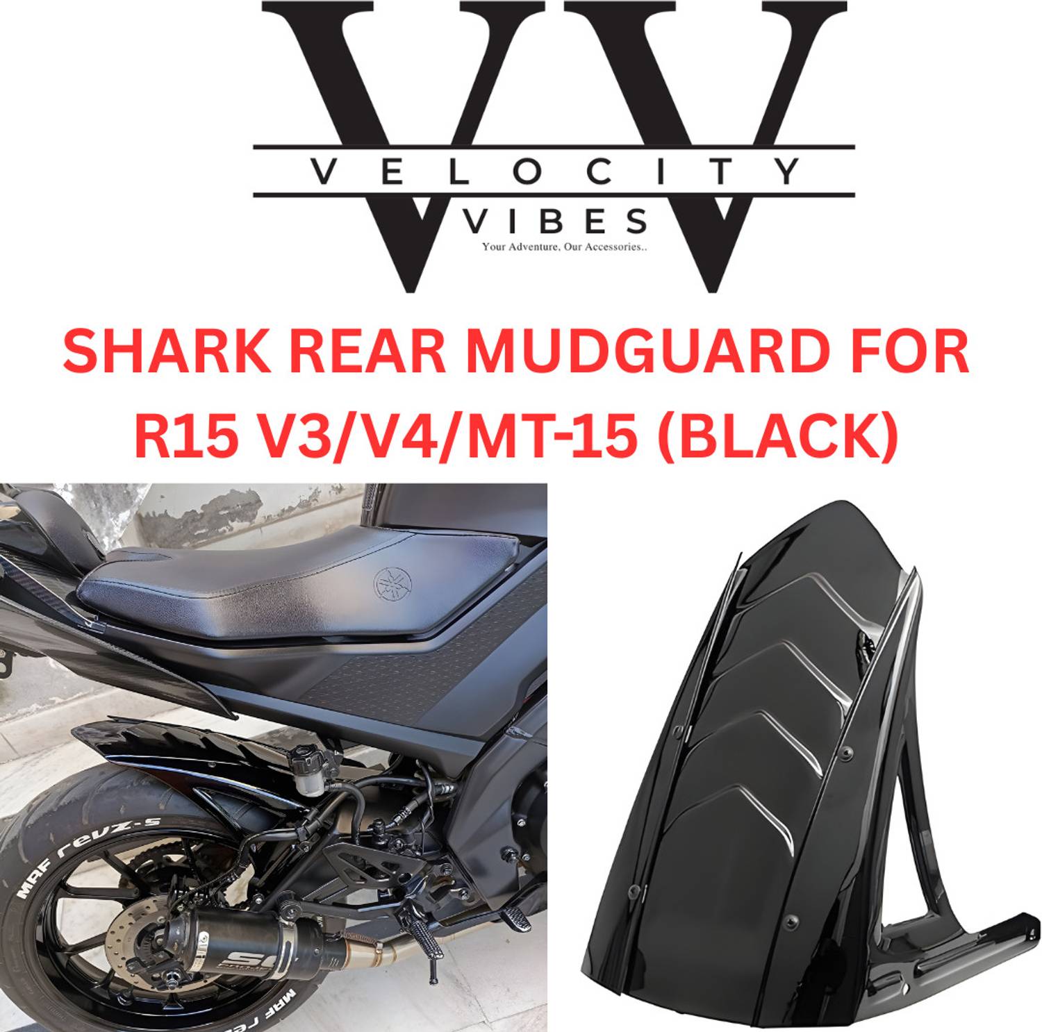 VELOCITY VIBES Rear Mud Guard for Yamaha R15 NA - Image 2