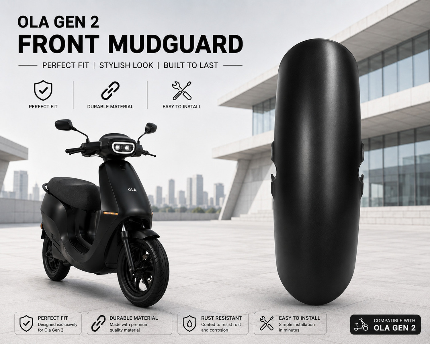 Image of ornac Front Mud Guard For NA ola s1 gen 2 NA