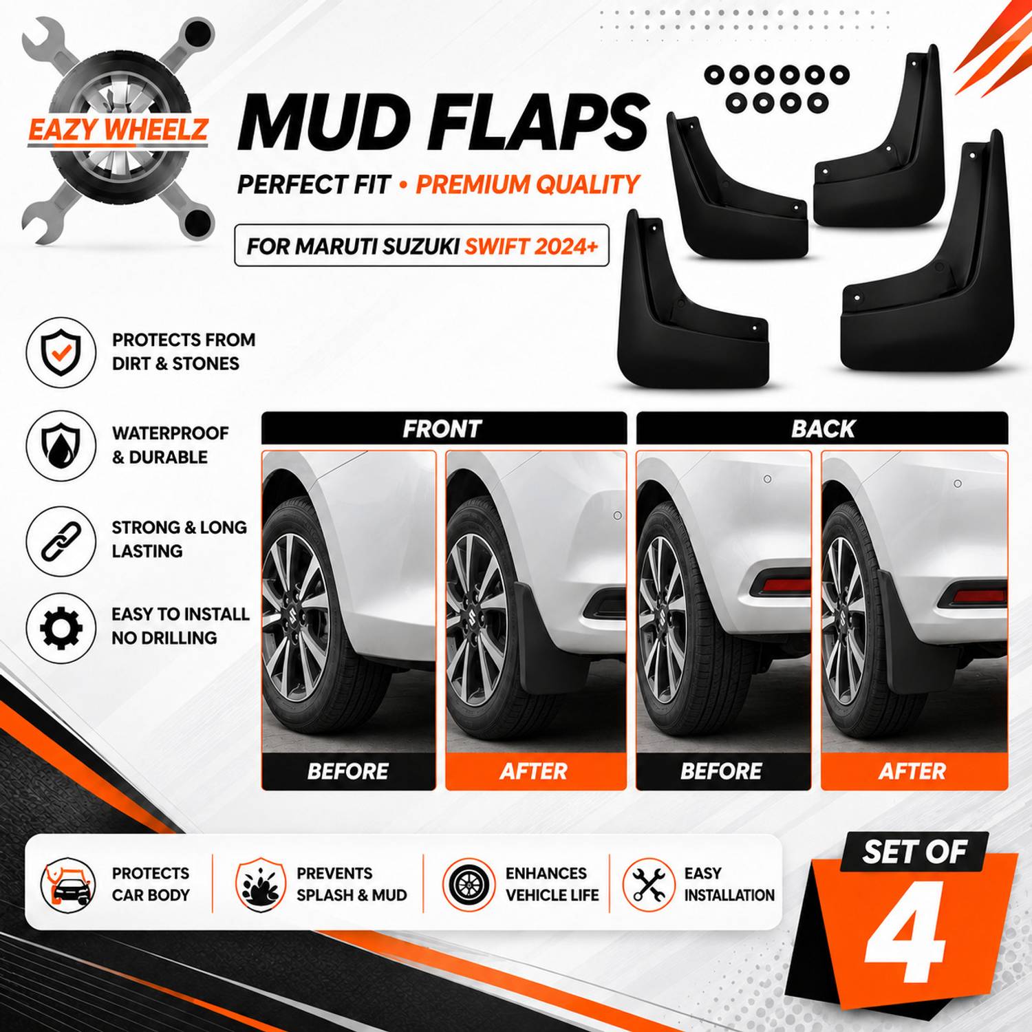 Eazy Wheelz Mud Guards for Maruti Swift - Image 5