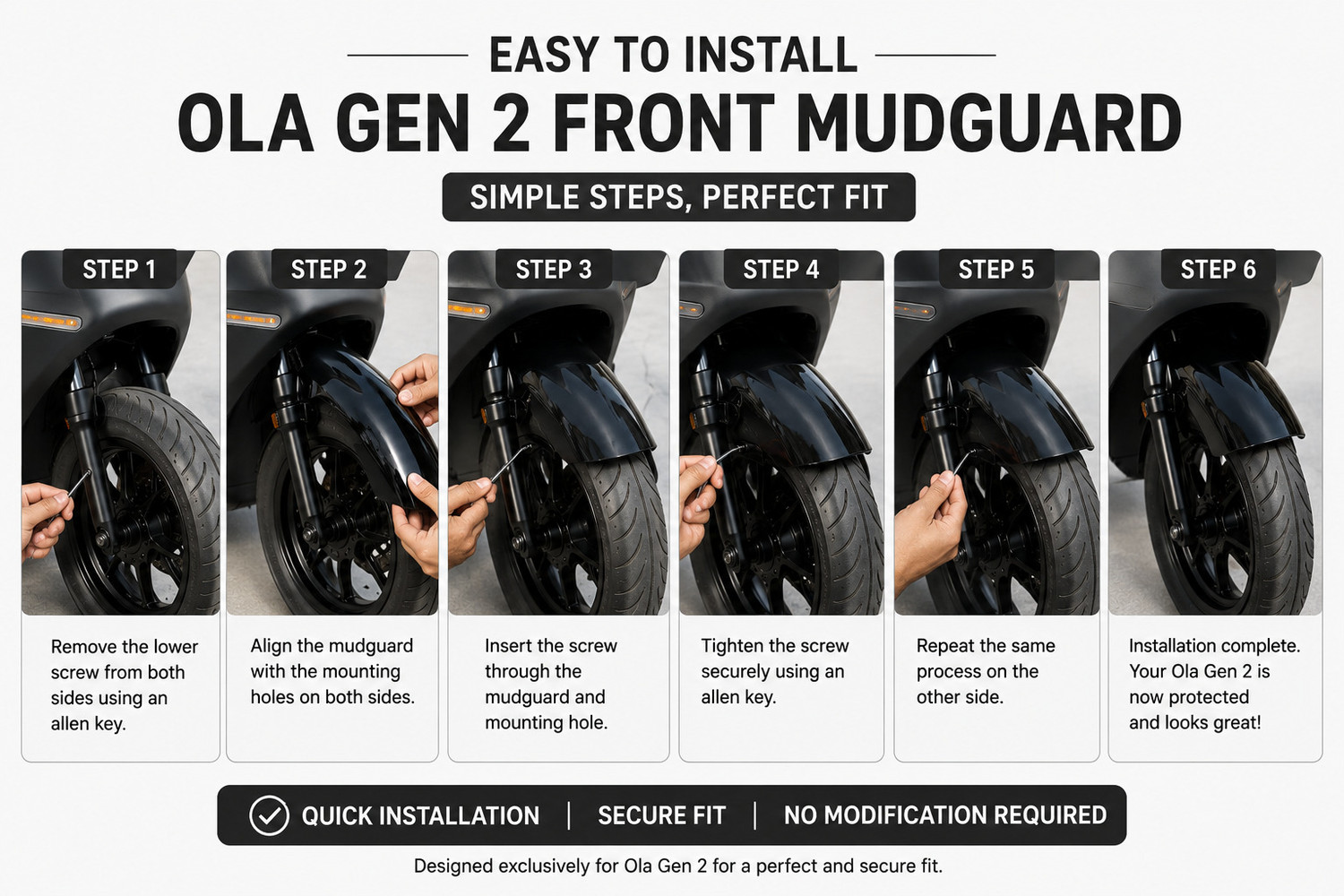 Image of ornac Front Mud Guard For NA ola s1 gen 2 NA