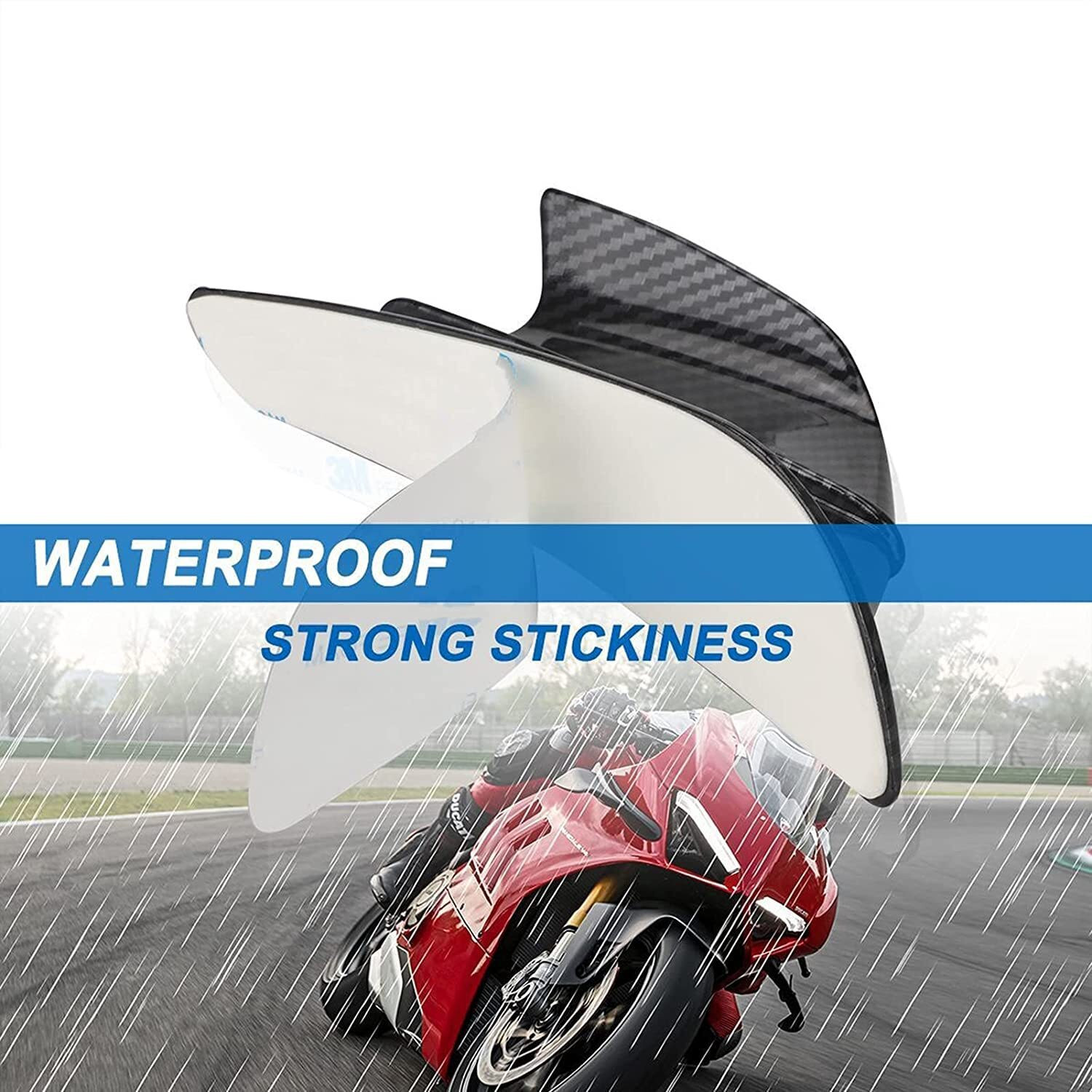 Image of LOVMOTO Rear Mud Guard, Mud Flap For Universal For Bike Universal Bike Side Carbon Fiber Glosy Premium Wings Winglet 2024 (Multicolor)