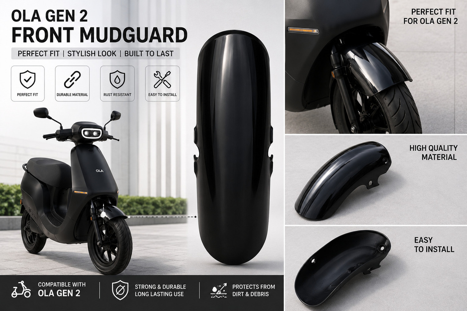 Image of ornac Front Mud Guard For NA ola s1 gen 2 NA