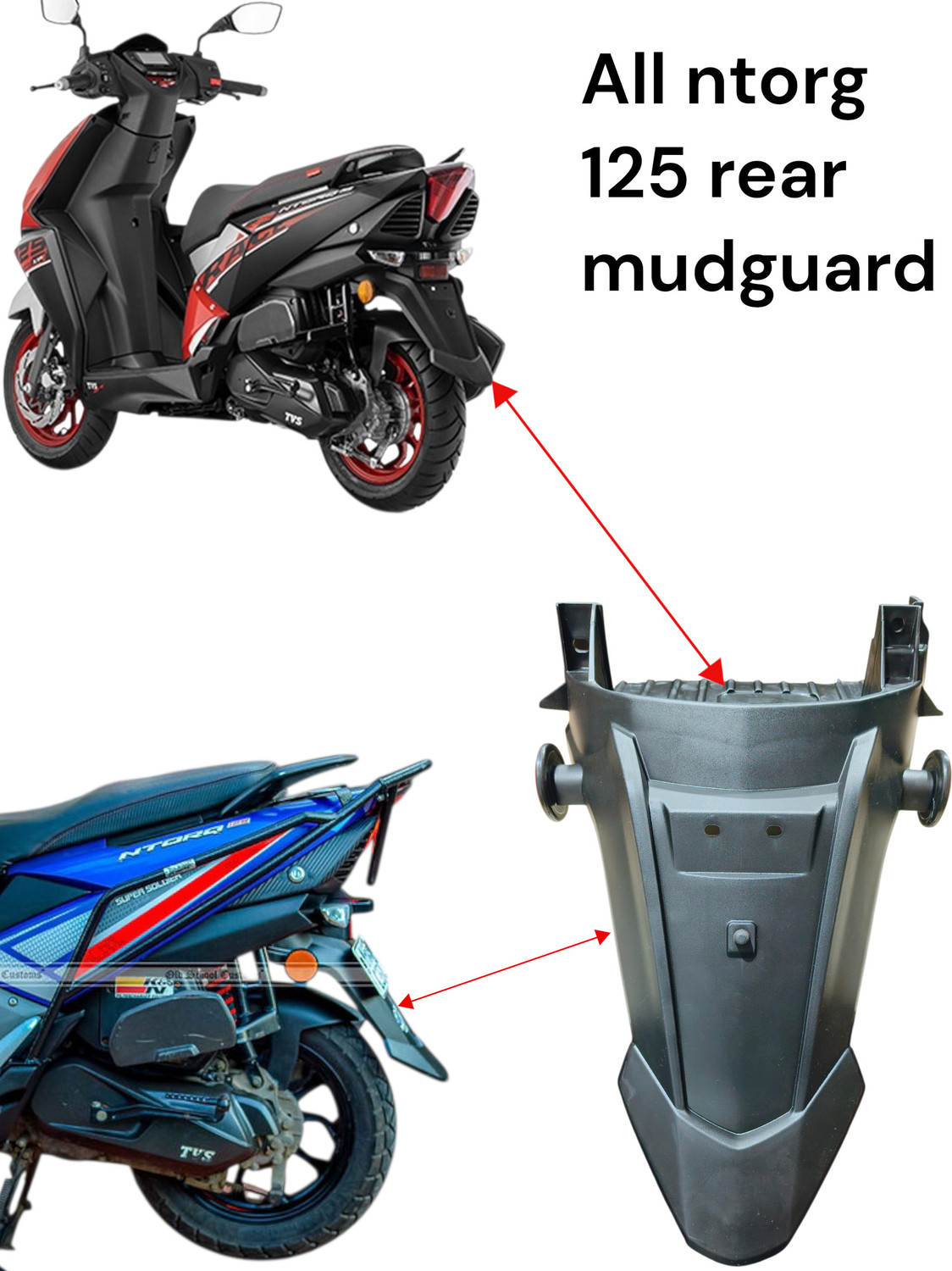 Image of Zdbikeassosiriez Rear Mud Guard For TVS Ntorq 125 NA