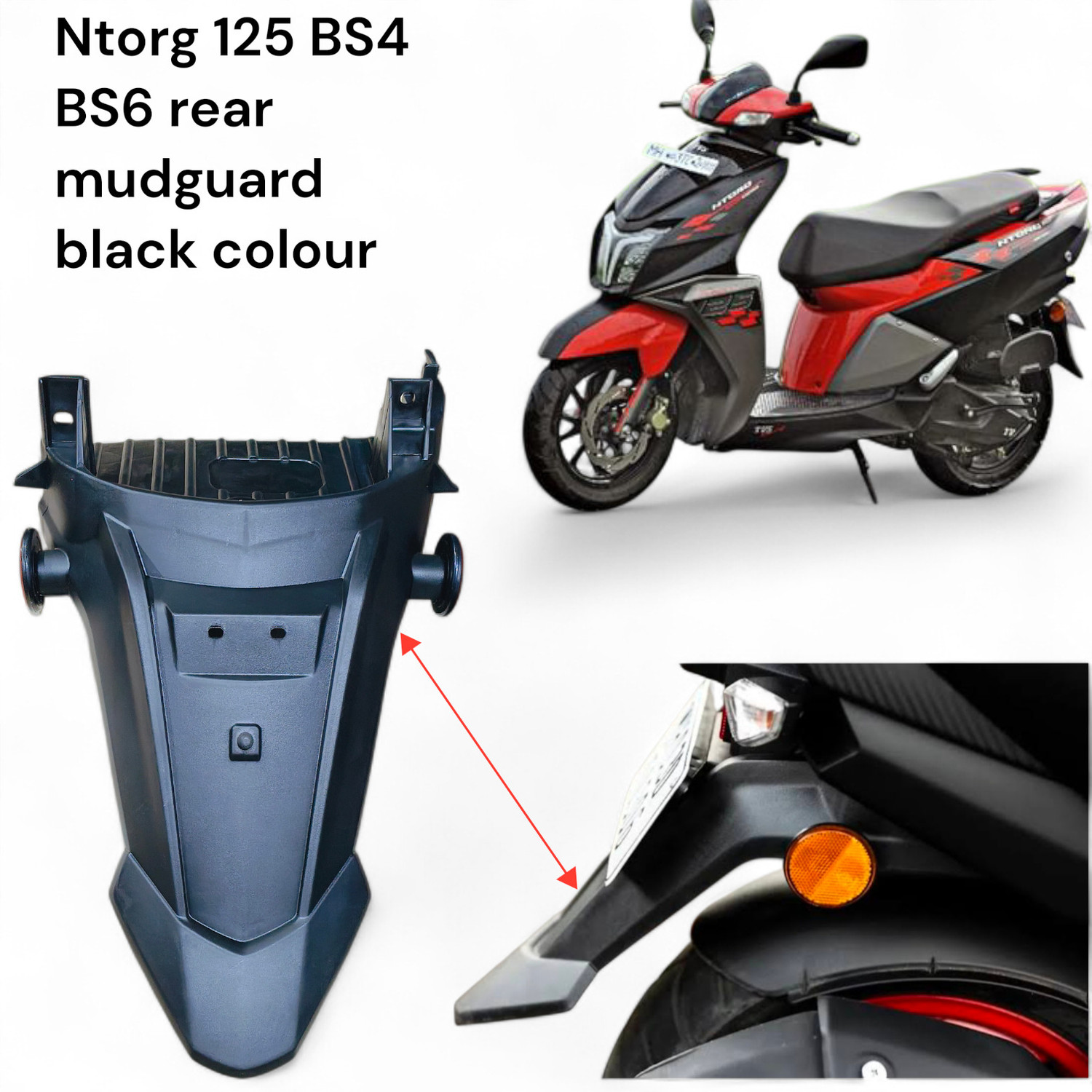 Image of Zdbikeassosiriez Rear Mud Guard For TVS Ntorq 125 NA