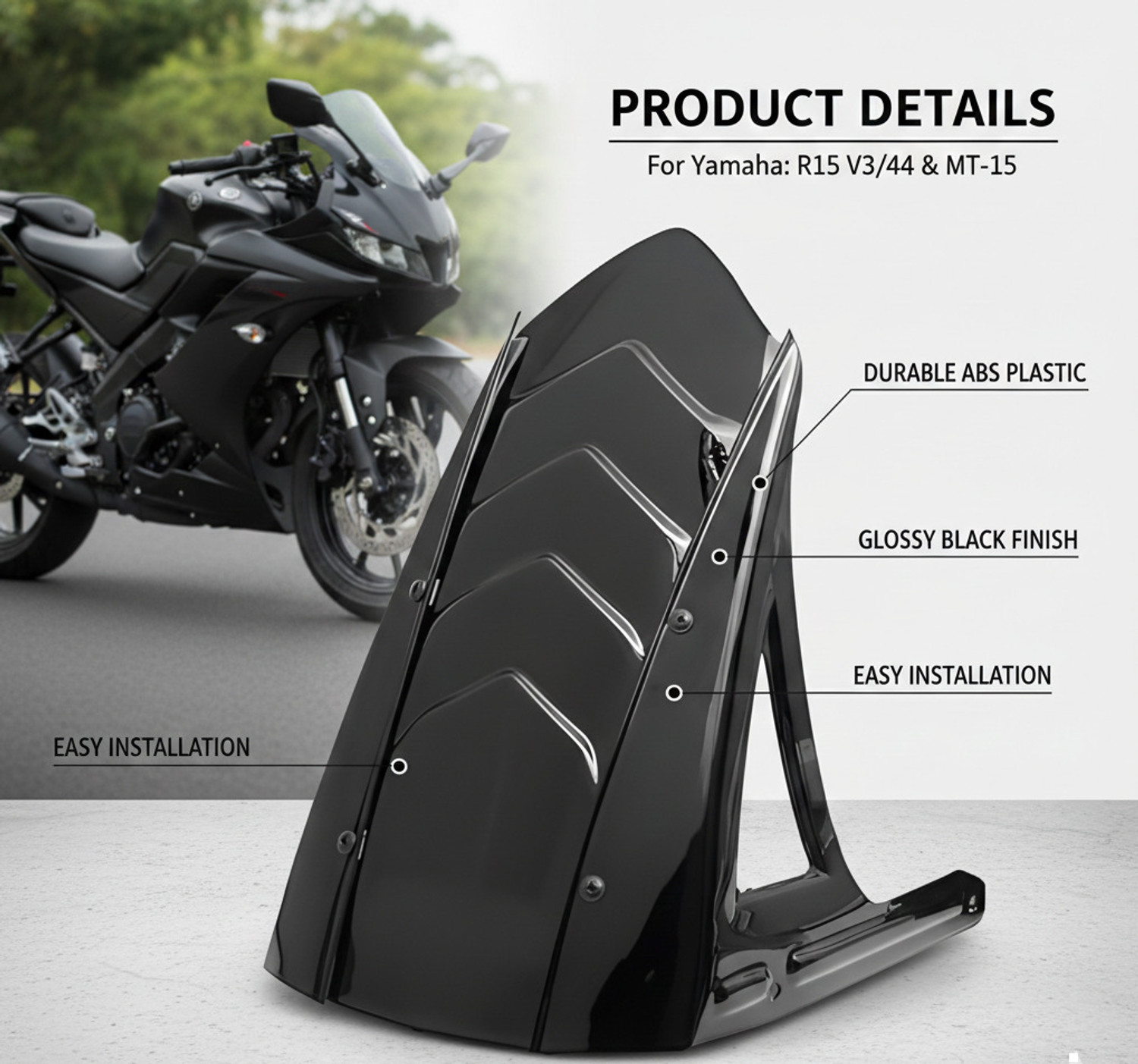 Image of Kridha Enterprises Rear Mud Guard For Yamaha R15 NA