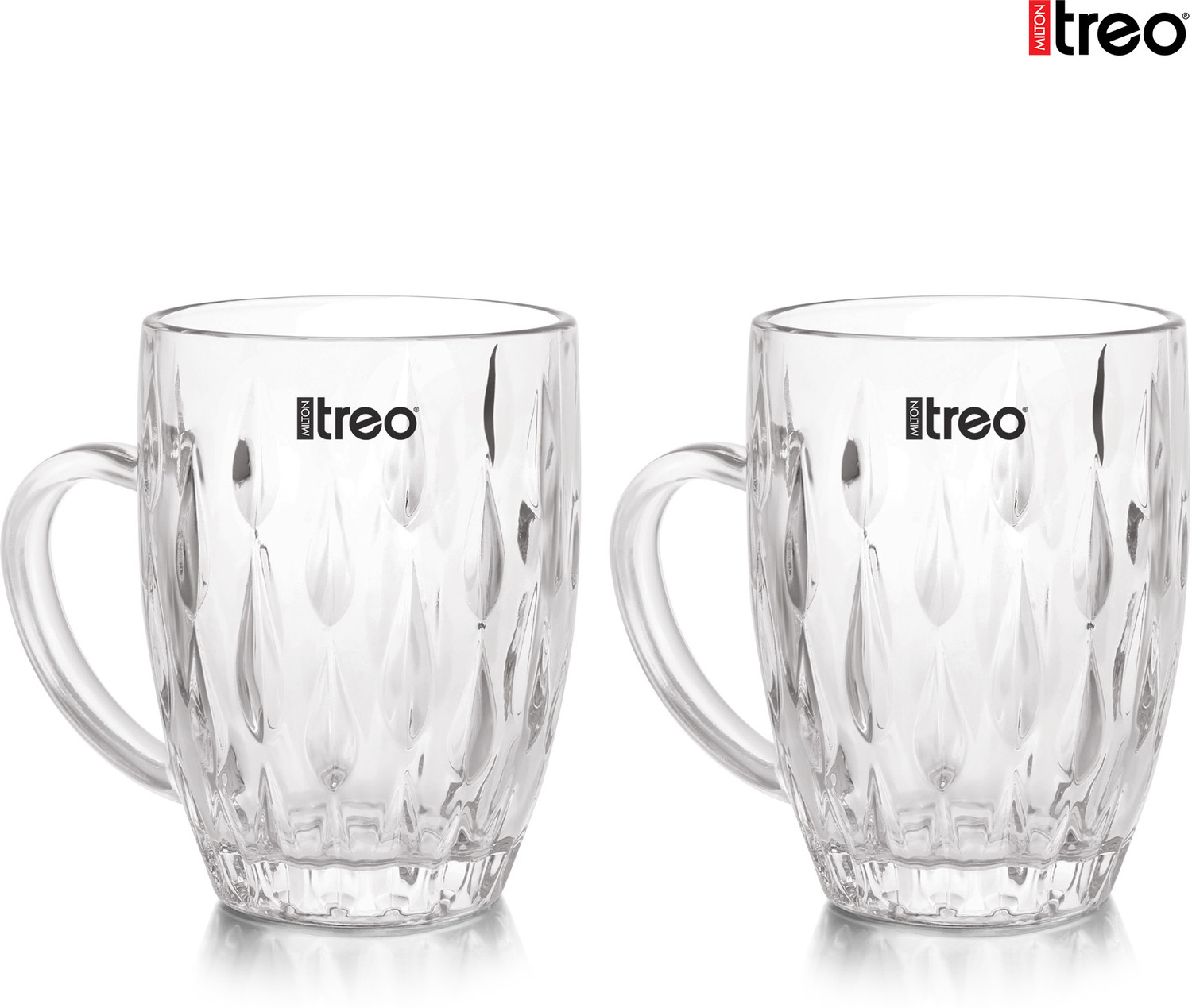 Image of TREO Lennox Beer Glasses for Juice, Mocktail, Transparent, 400 ml each Glass Beer Mug