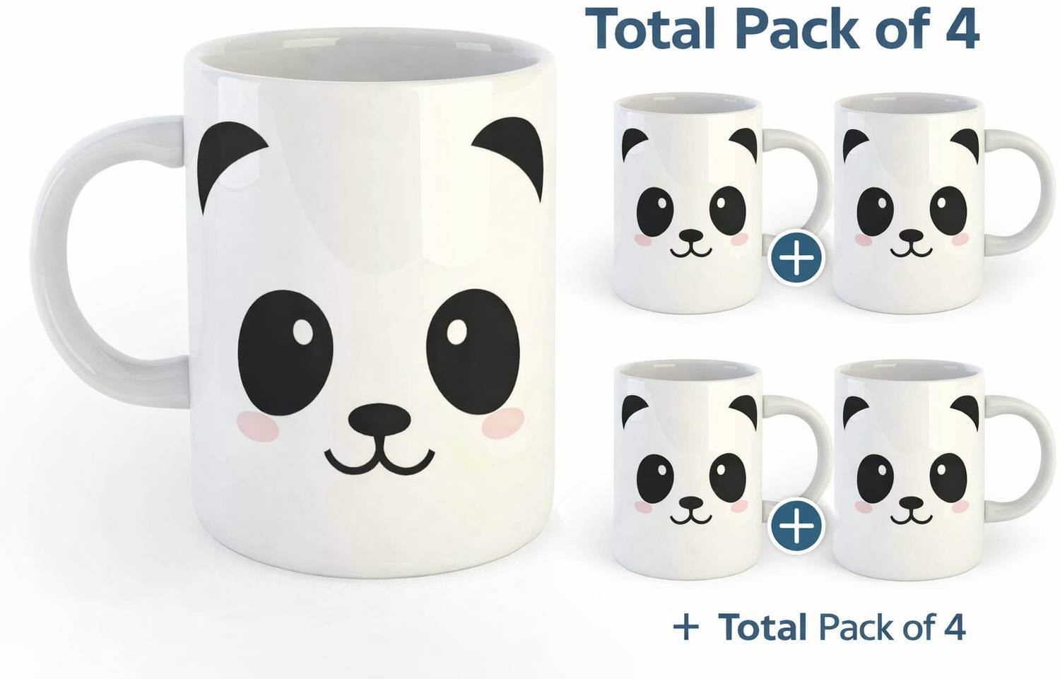 BuyAmaze Cute Baby Panda Face Simple Kids Design Ceramic Coffee Mug