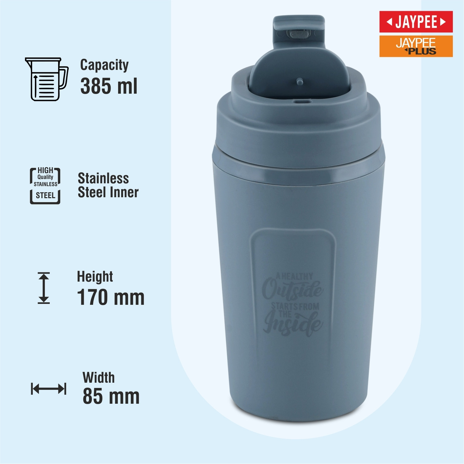 Image of JAYPEE ZIPSIP Insulated Tumbler Hot & Cold Coffee Cup for Drinking Travel Gifting Stainless Steel Tumbler (385 ml)